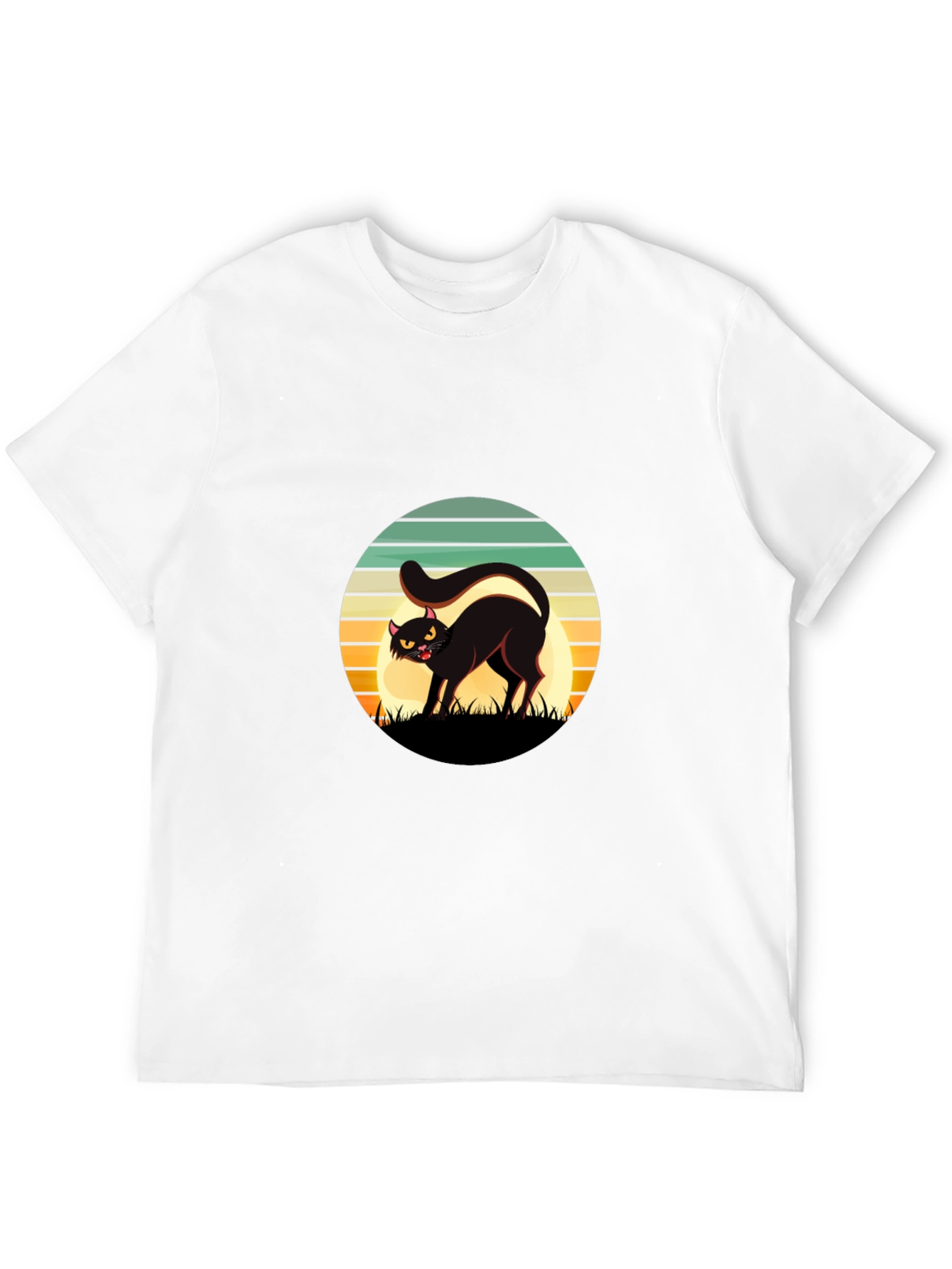 Retro Black Cat Halloween T-Shirt