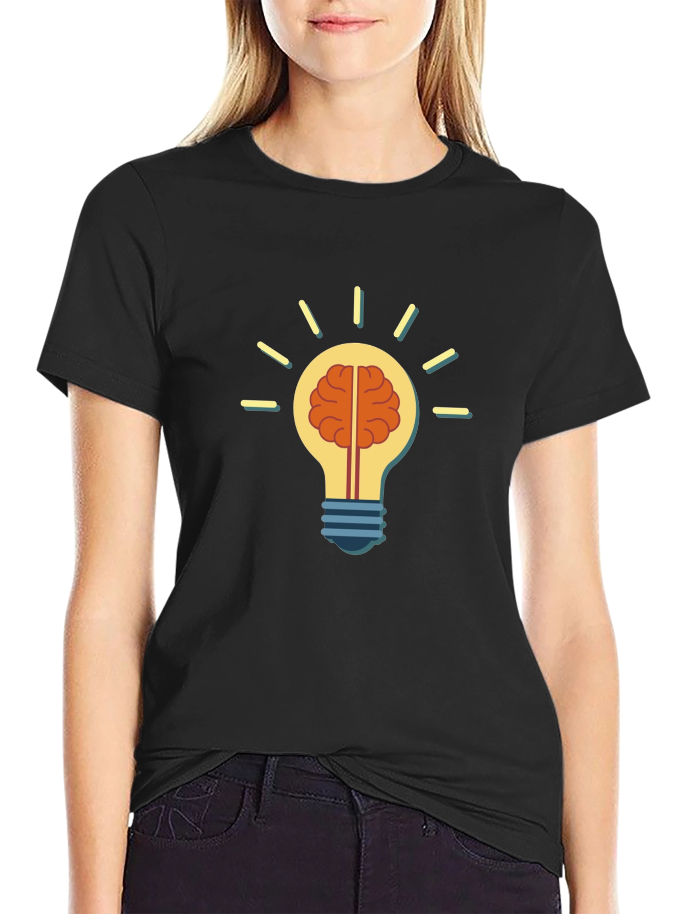 Brain Bulb Idea T-Shirt - Think Smart