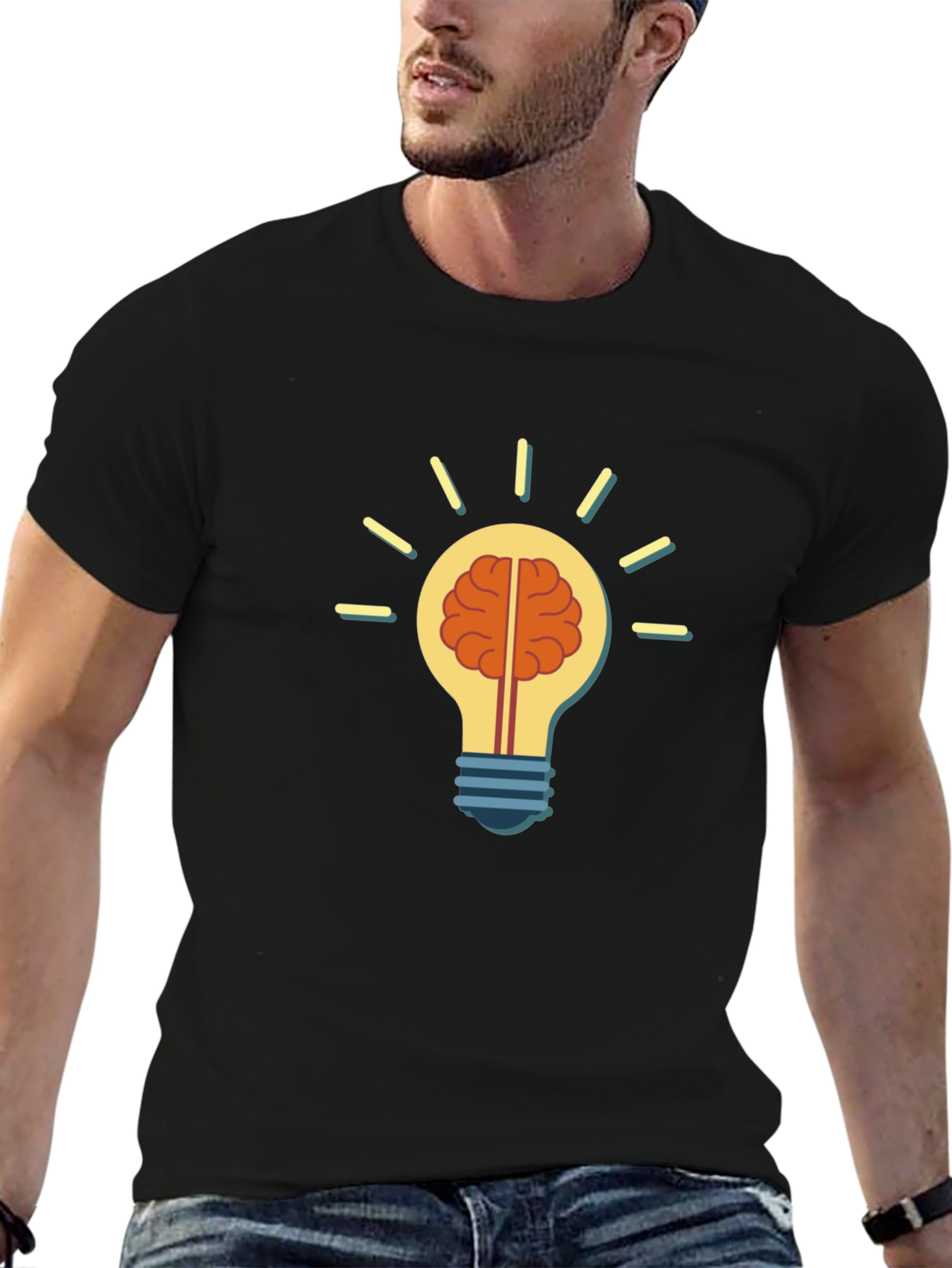 Brain Bulb Idea T-Shirt - Think Smart