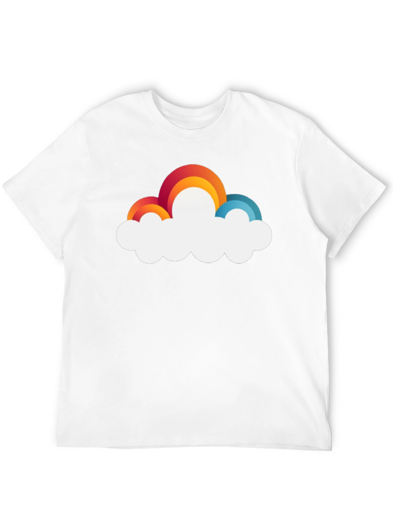 Rainbow Cloud Graphic T-Shirt - Unisex Casual Tee