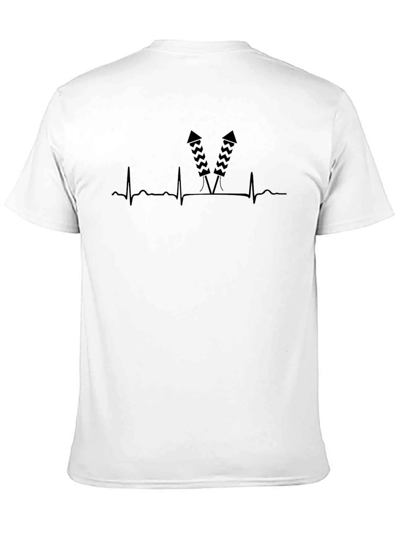 Fireworks Heartbeat Tee - Stylish Black Graphic T-Shirt