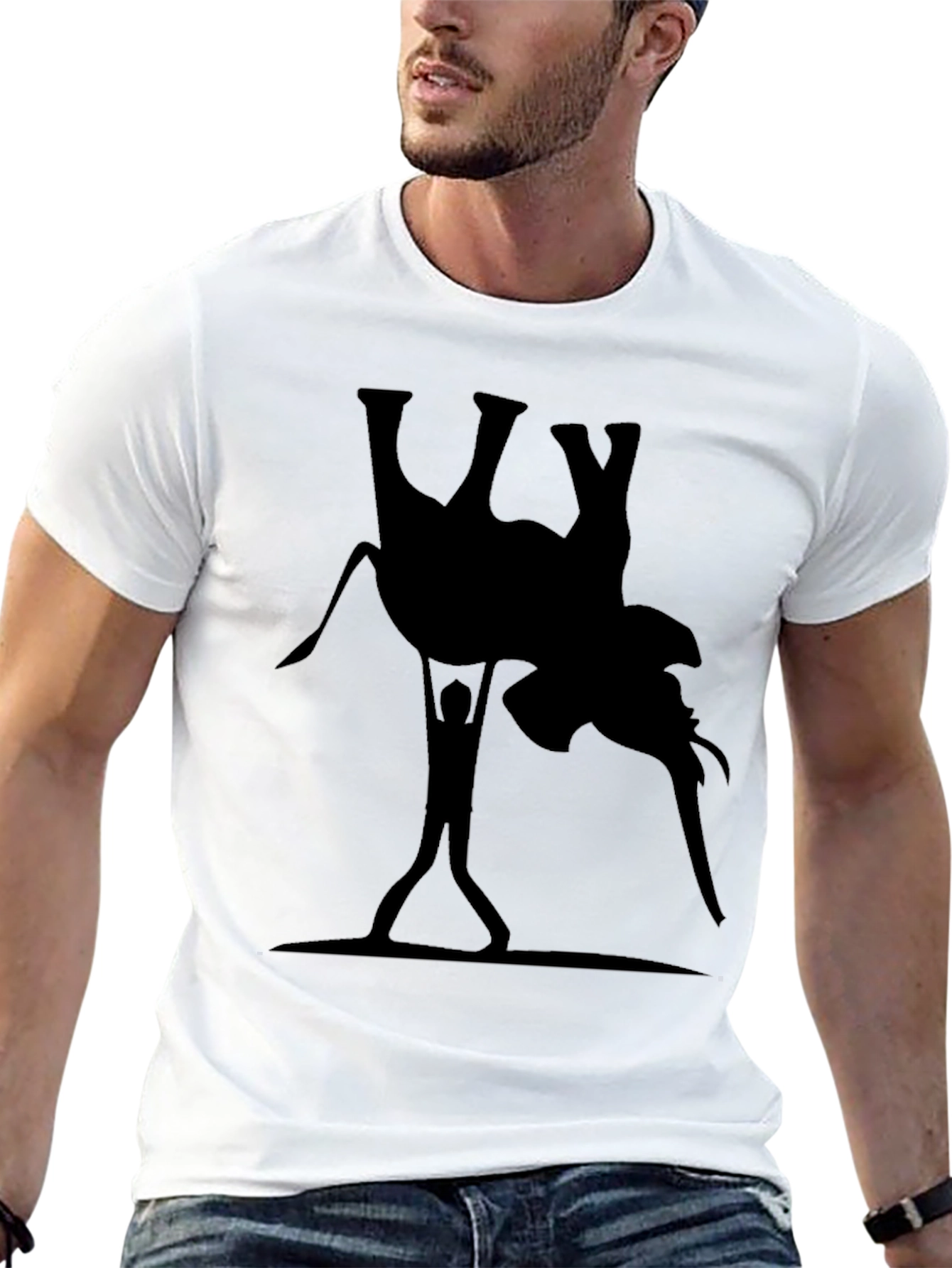 Elephant Lift Graphic Tee - Black Cotton T-Shirt