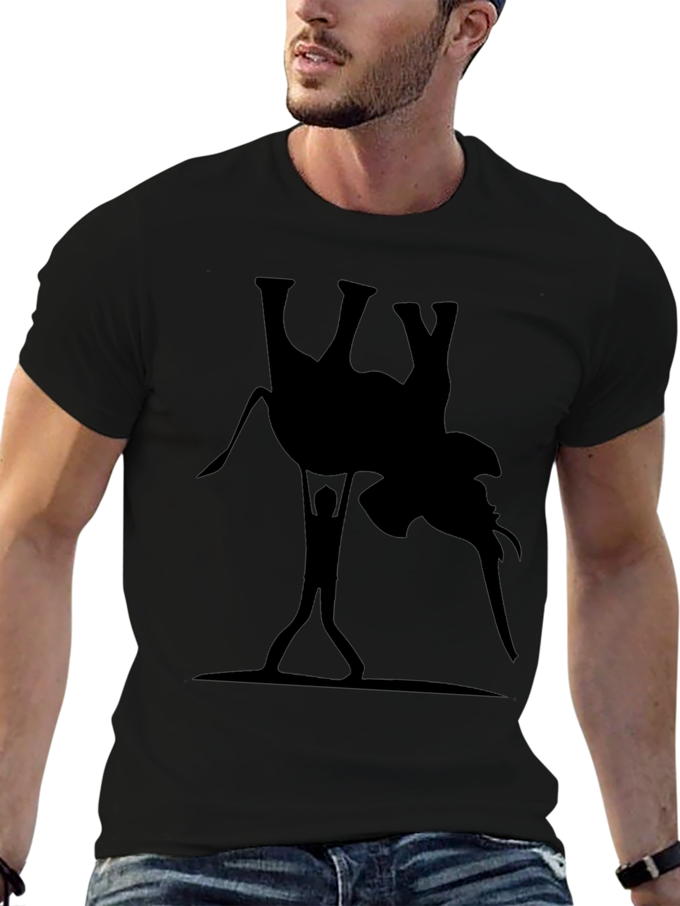 Elephant Lift Graphic Tee - Black Cotton T-Shirt