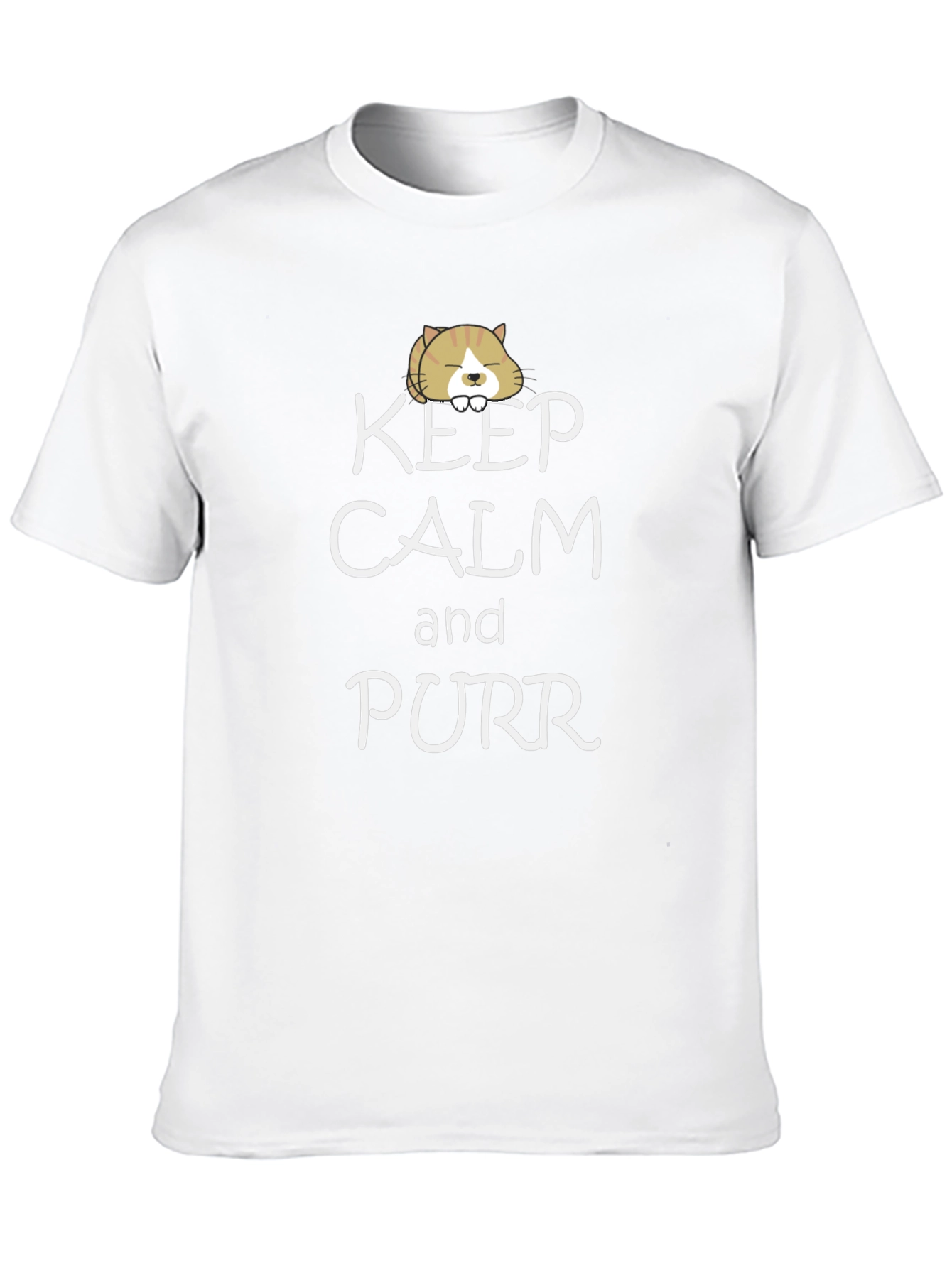 Keep Calm and Purr Black T-Shirt