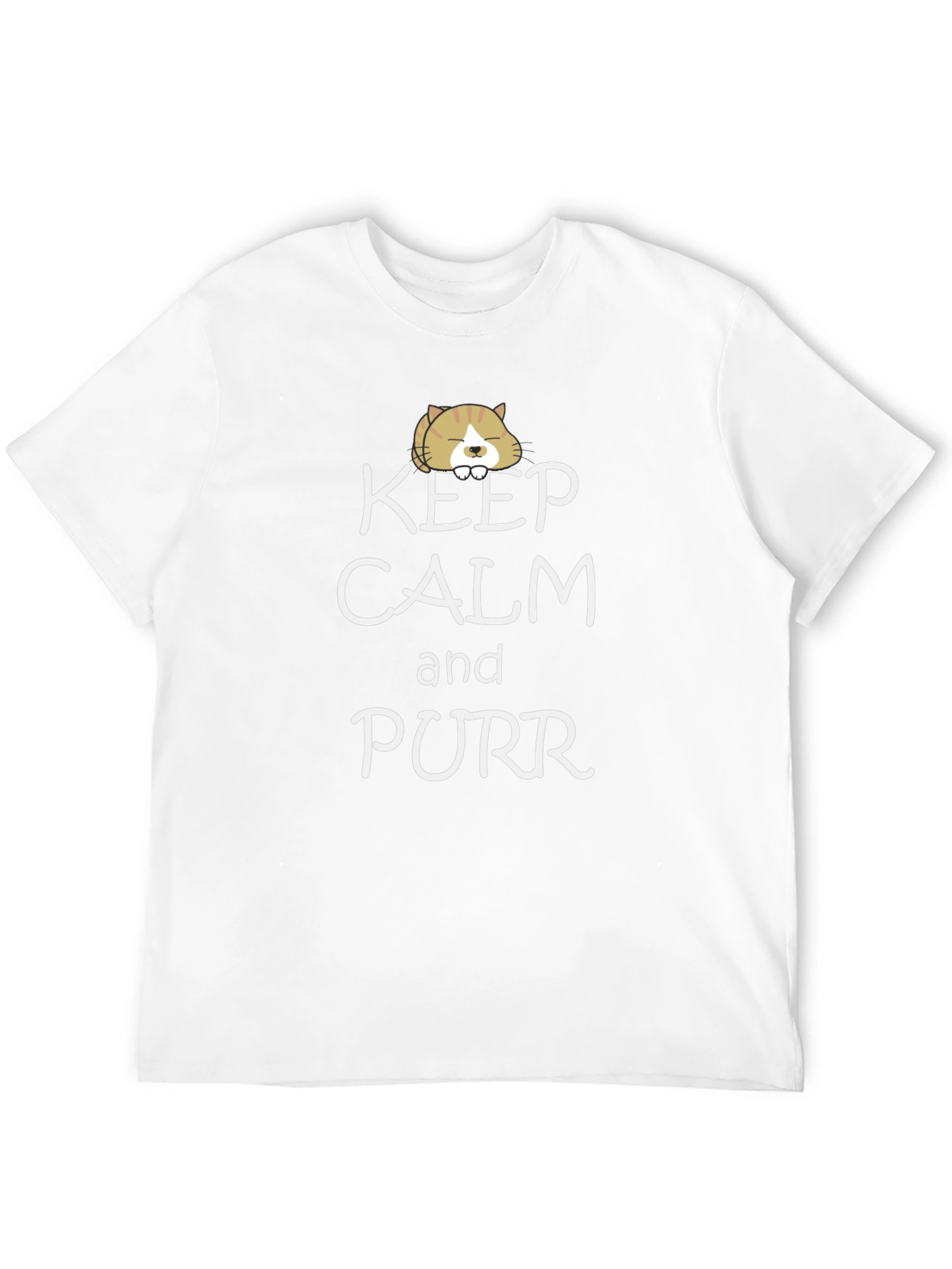 Keep Calm and Purr Black T-Shirt