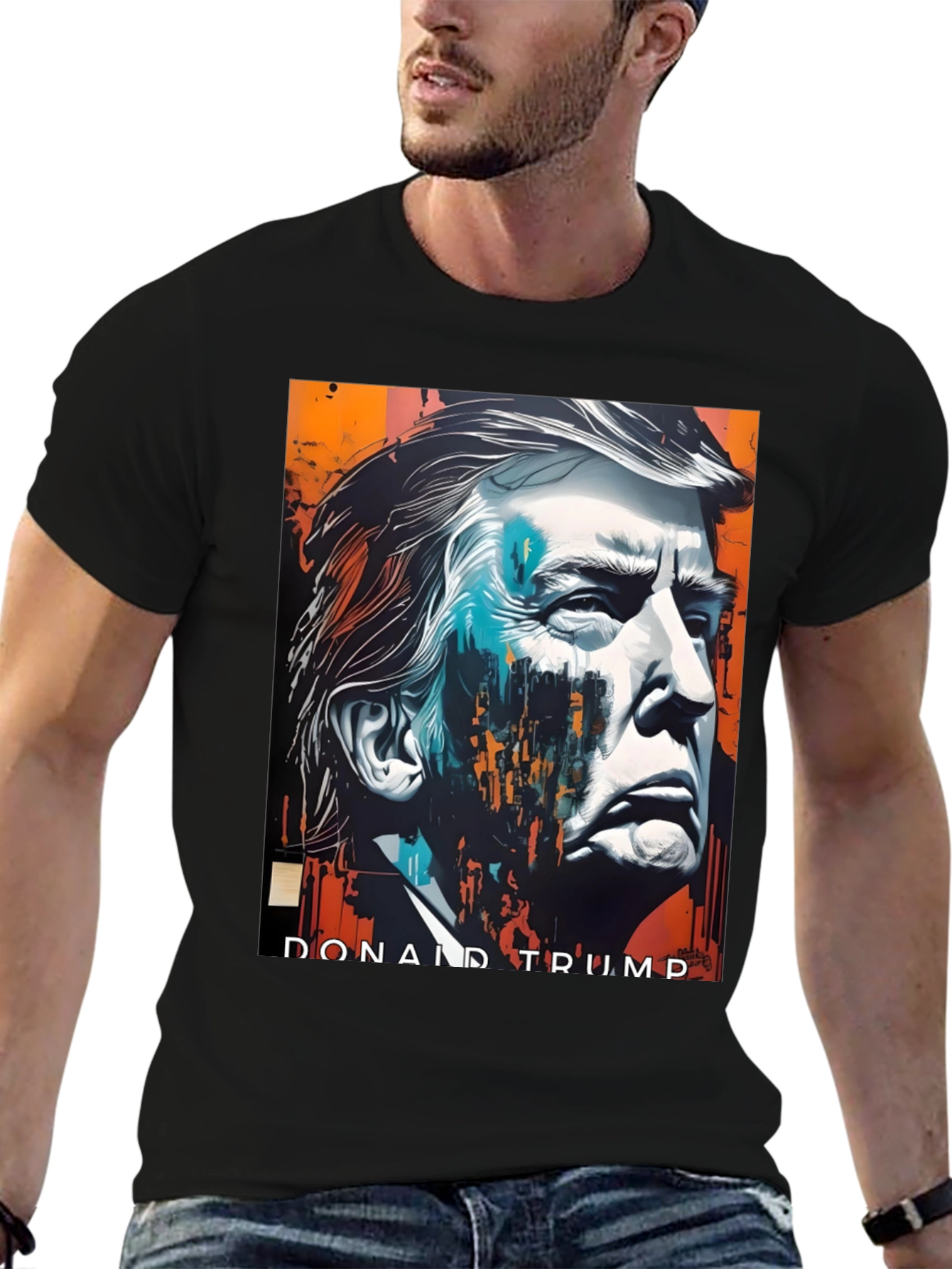 Donald Trump Graphic Print Tee - Black