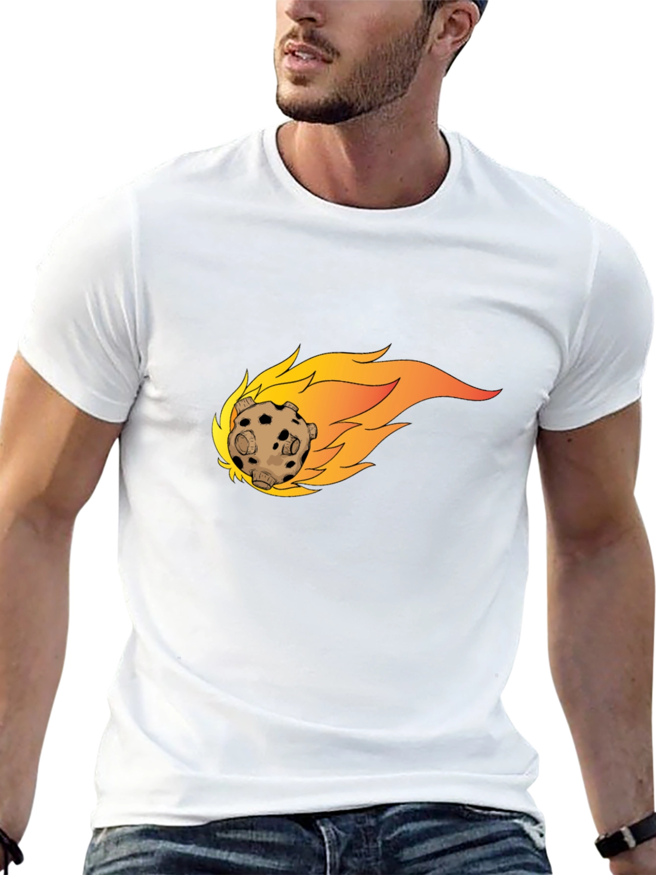 Meteor Graphic Tee - Bold Black Cotton T-Shirt
