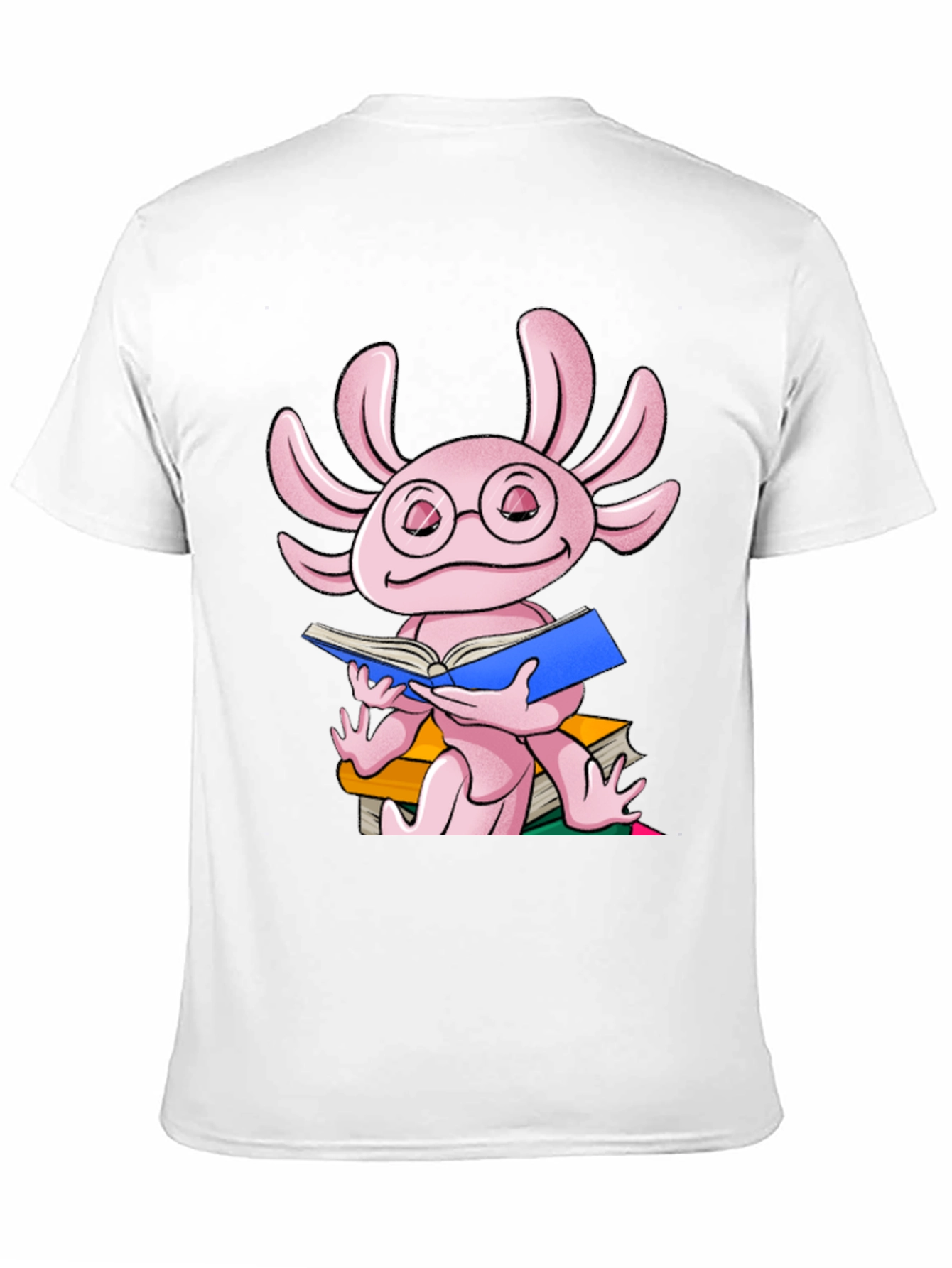 Axolotl Reading Book T-Shirt - Cute Amphibian Tee