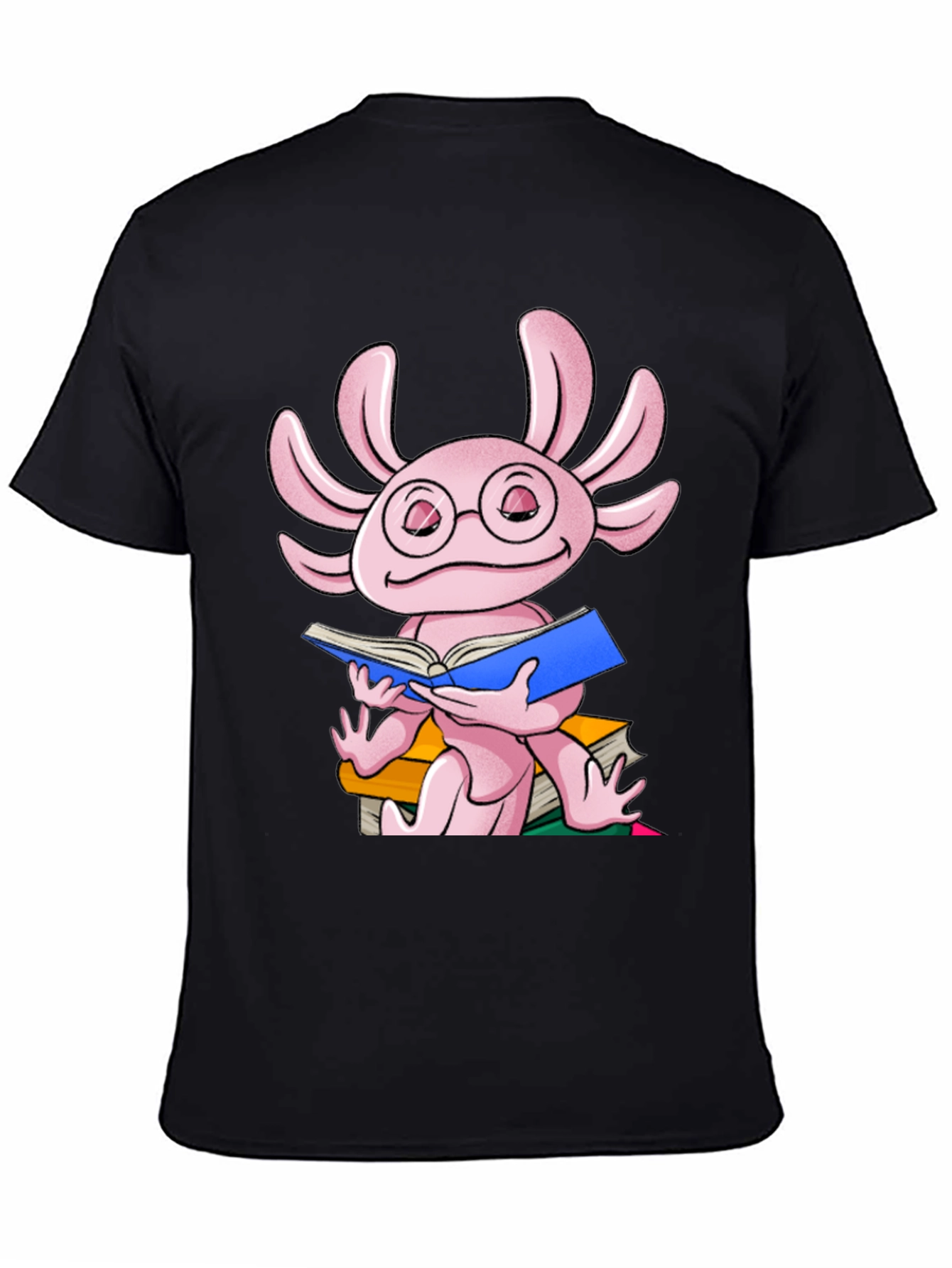Axolotl Reading Book T-Shirt - Cute Amphibian Tee