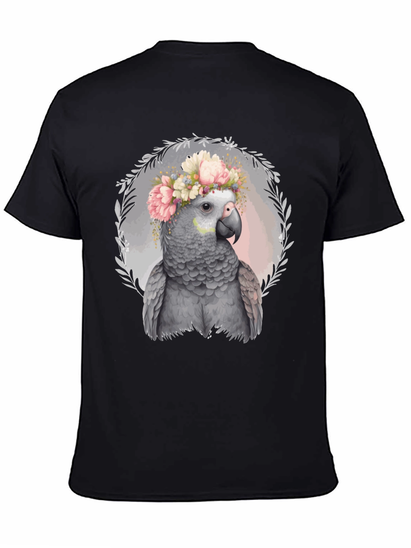 Parrot Floral Wreath Graphic Tee