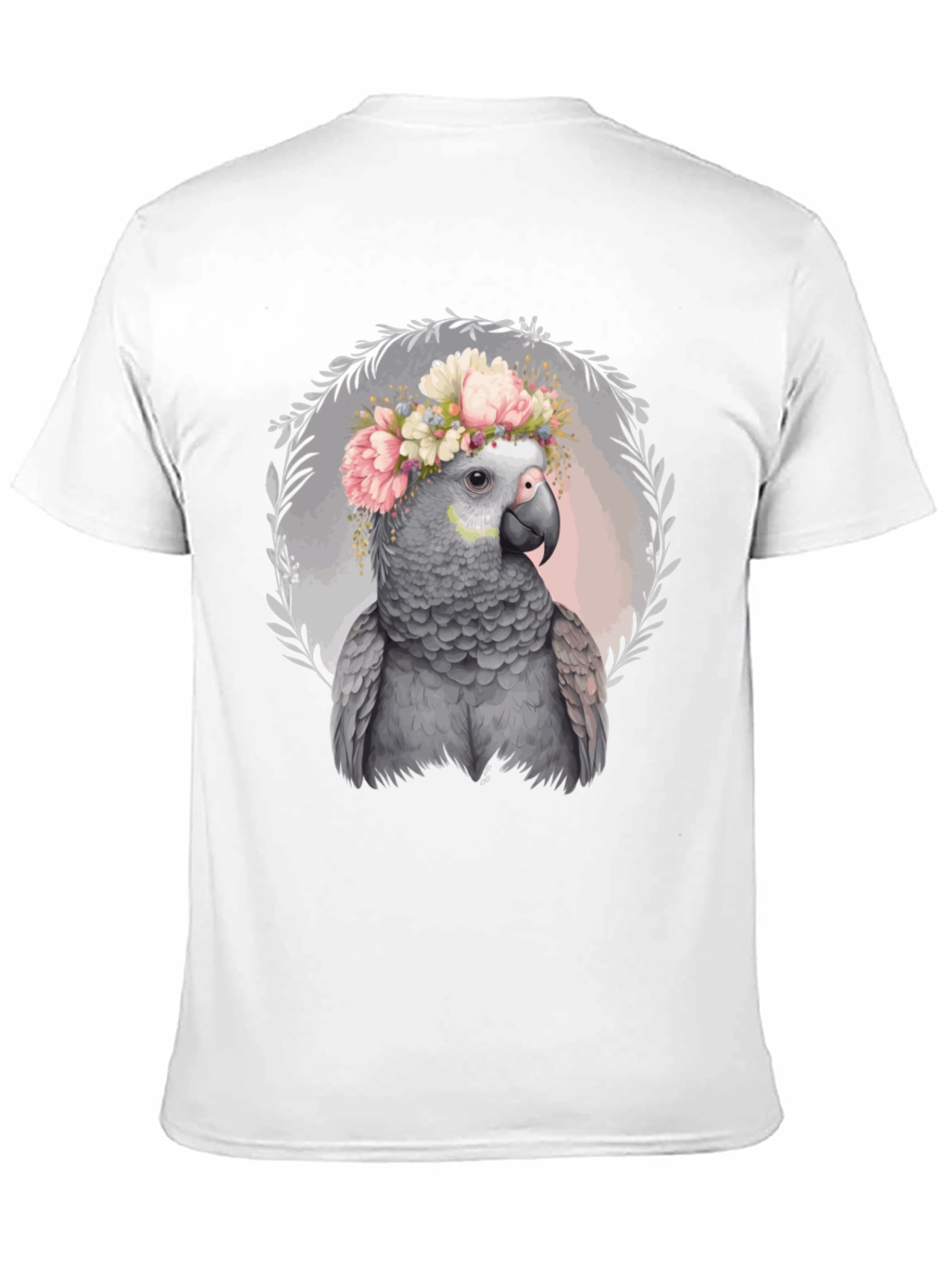 Parrot Floral Wreath Graphic Tee
