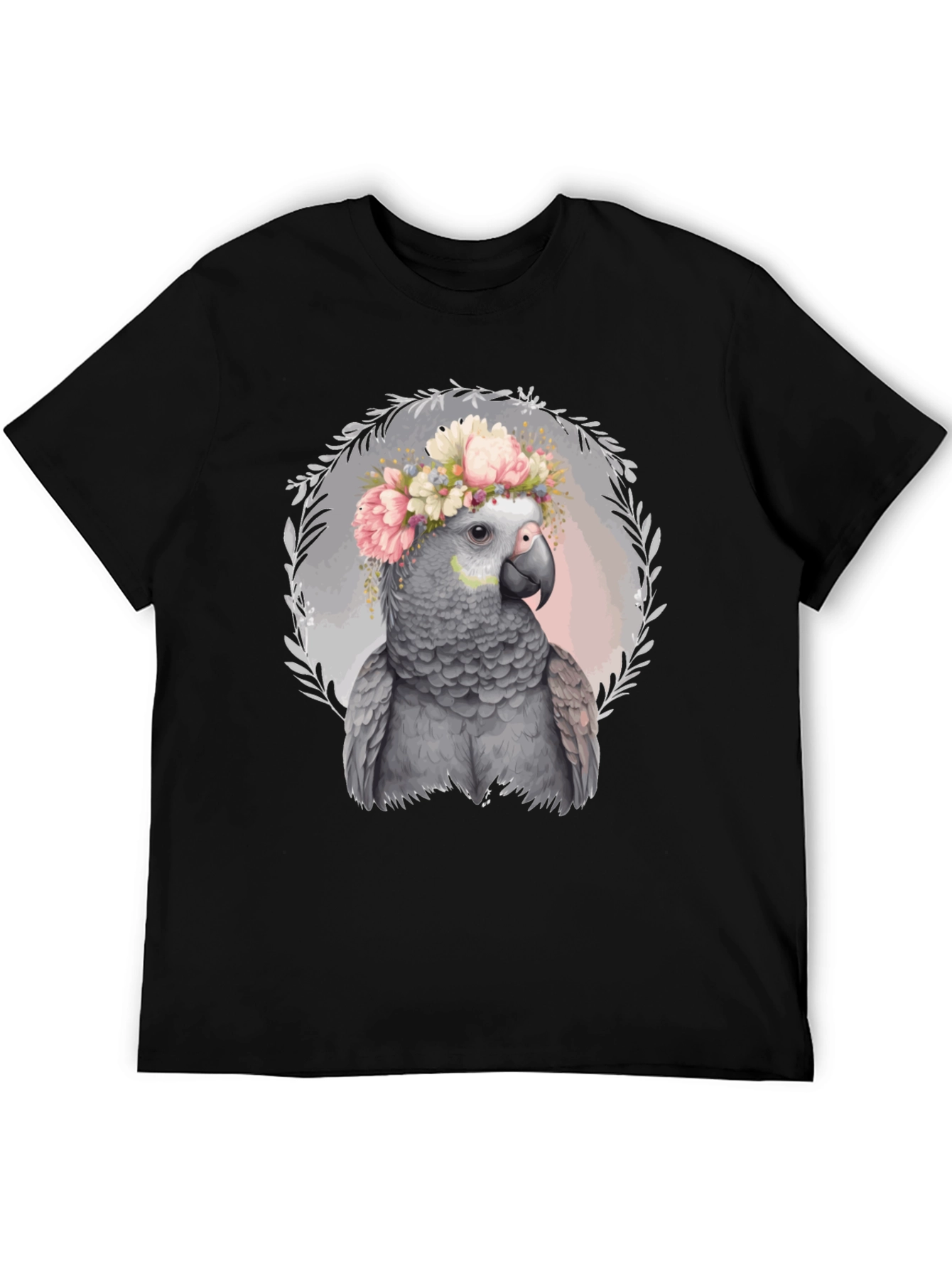 Parrot Floral Wreath Graphic Tee