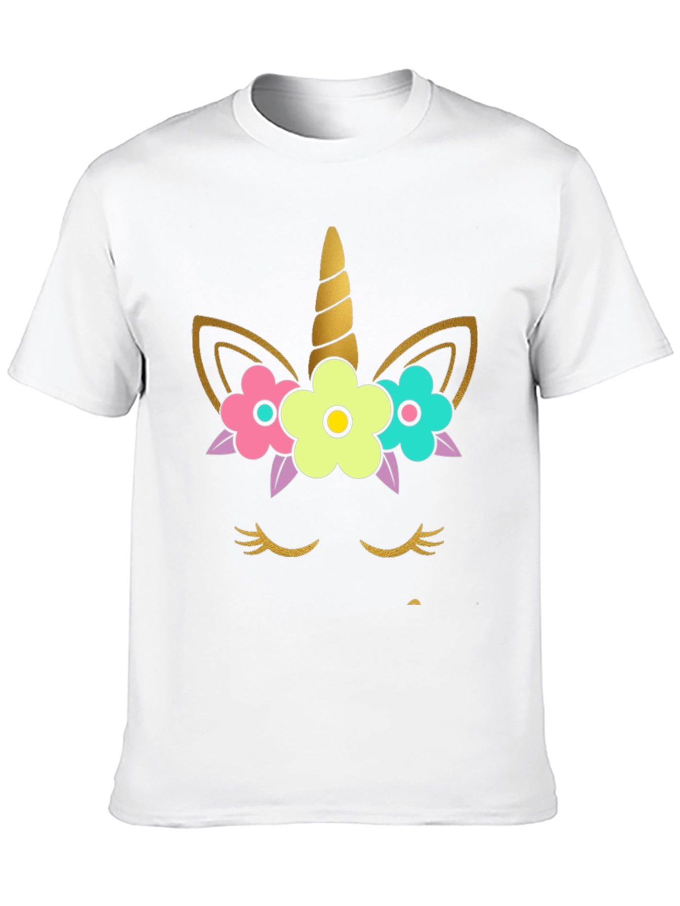 Unicorn Face Graphic Tee - Black