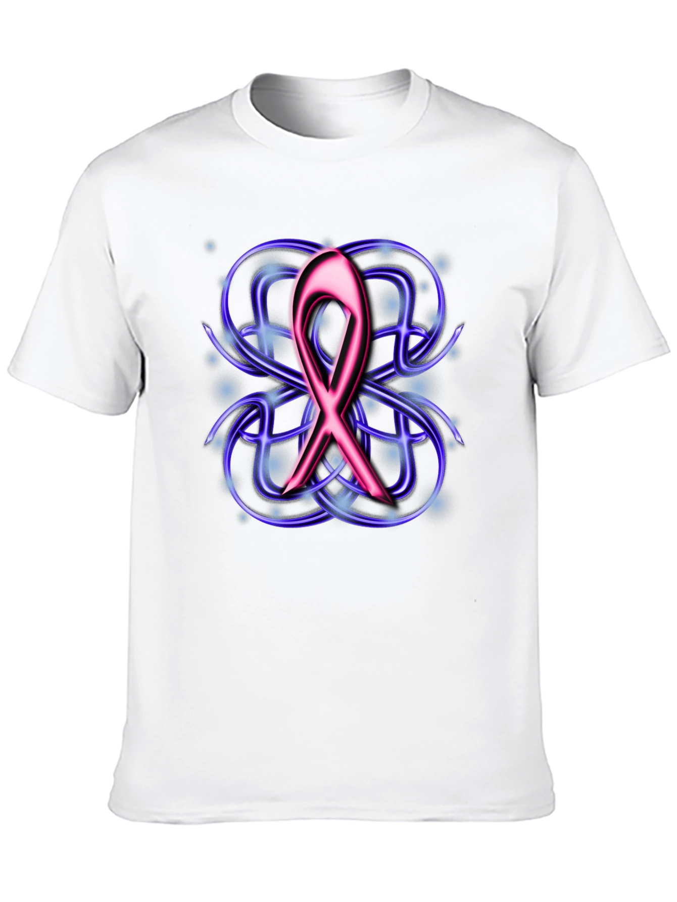 Ribbon Graphic Black T-Shirt - Cancer Awareness