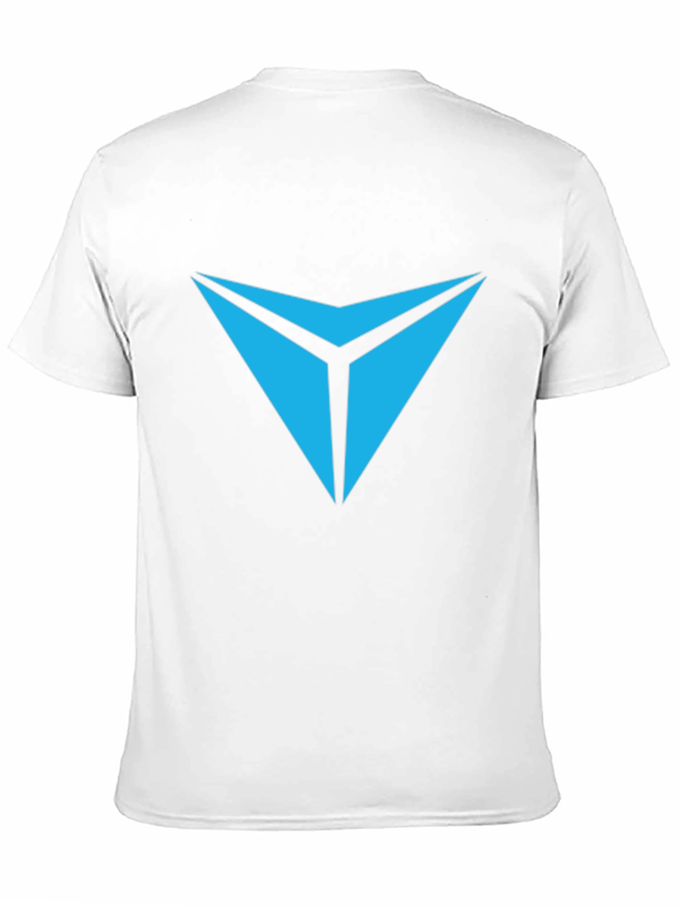 Black Tee with Geometric Blue Chevron Logo