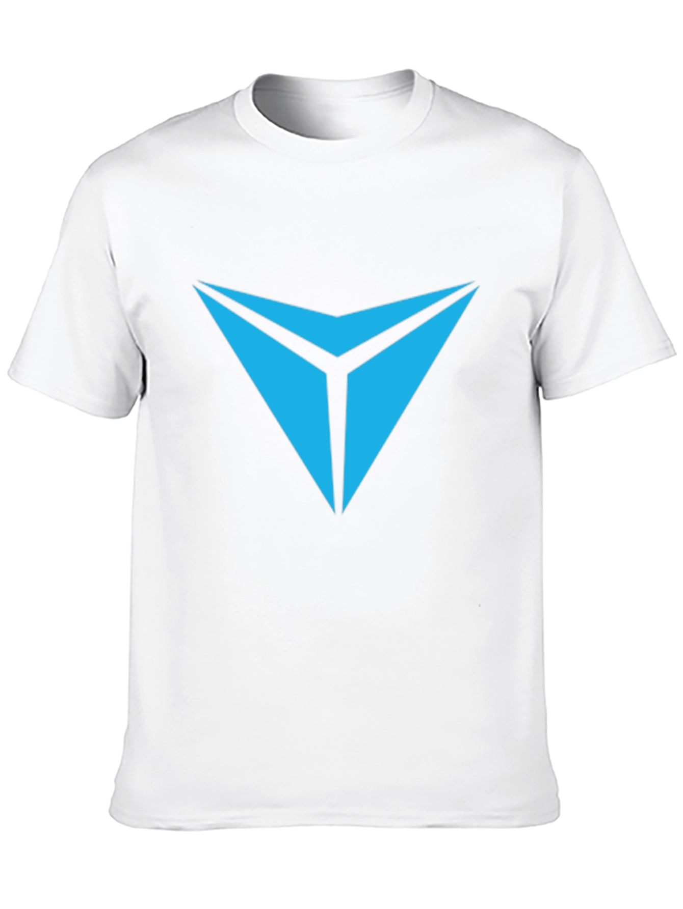 Black Tee with Geometric Blue Chevron Logo