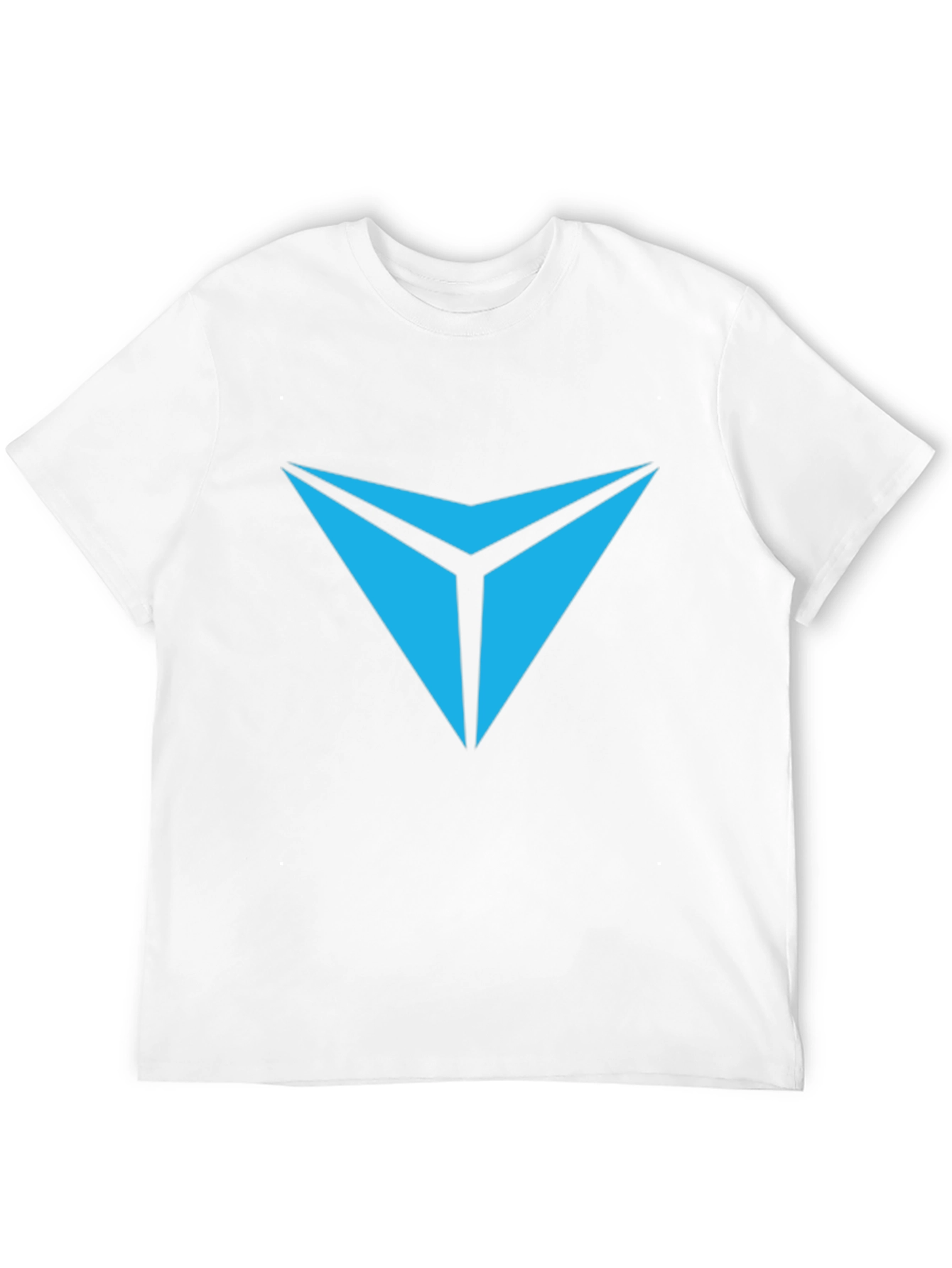 Black Tee with Geometric Blue Chevron Logo