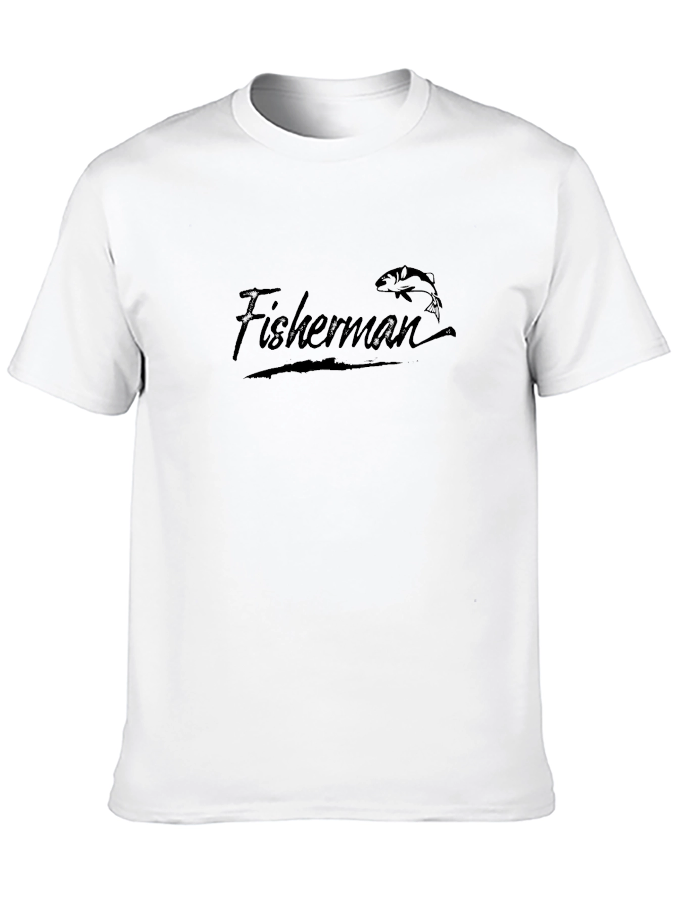 Fisherman Graphic Tee - Black Short Sleeve Shirt