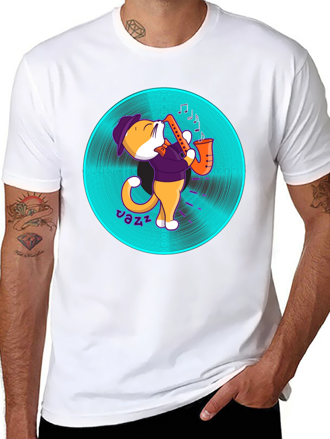 Jazz Cat T-Shirt - Cool Musician Tee