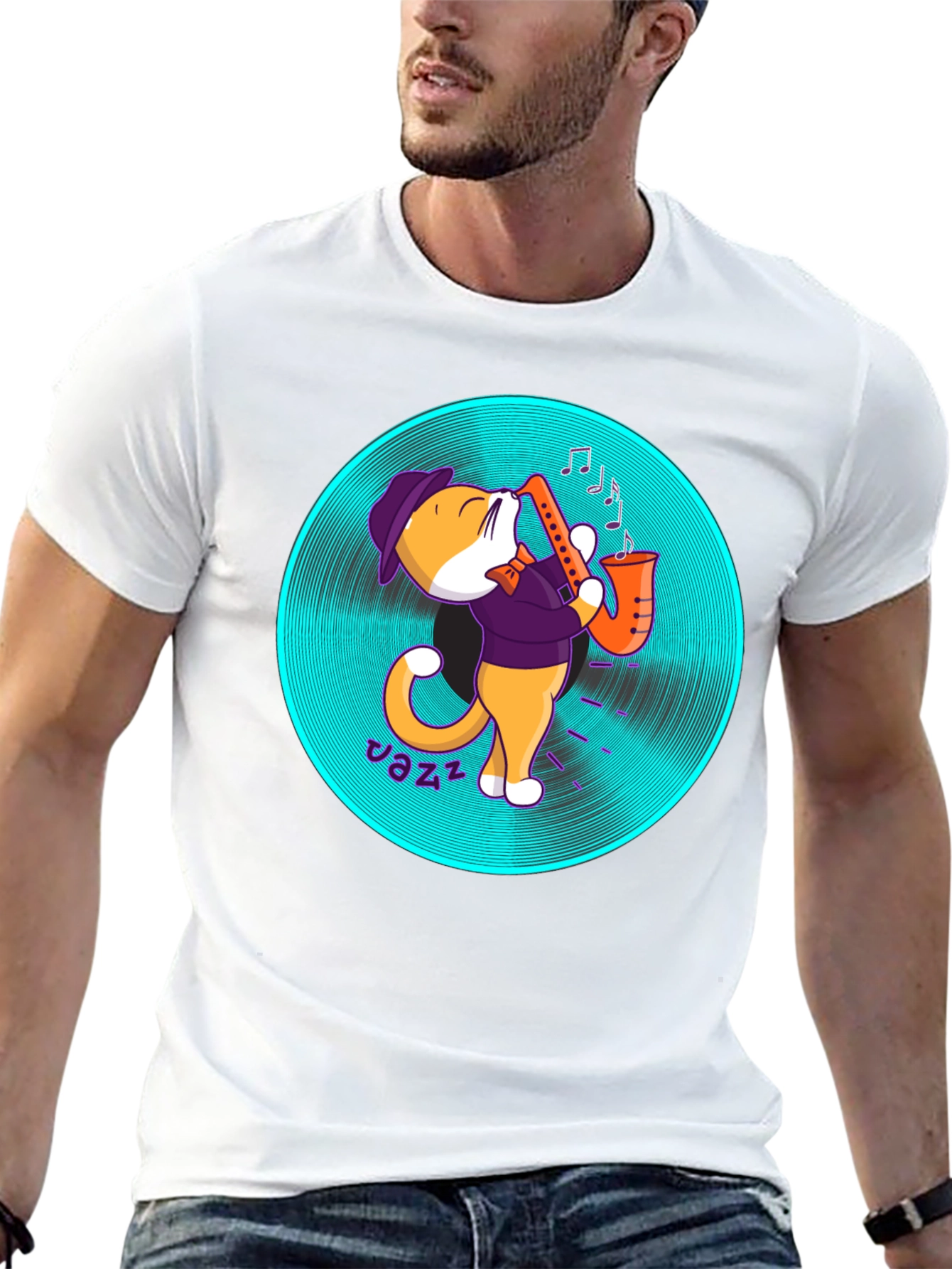 Jazz Cat T-Shirt - Cool Musician Tee