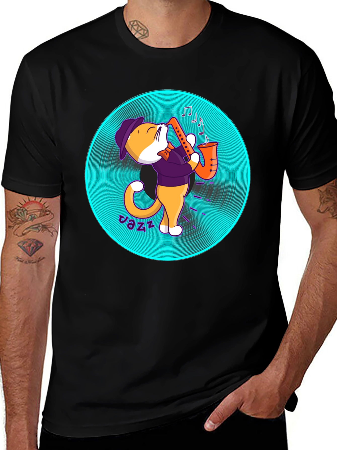 Jazz Cat T-Shirt - Cool Musician Tee