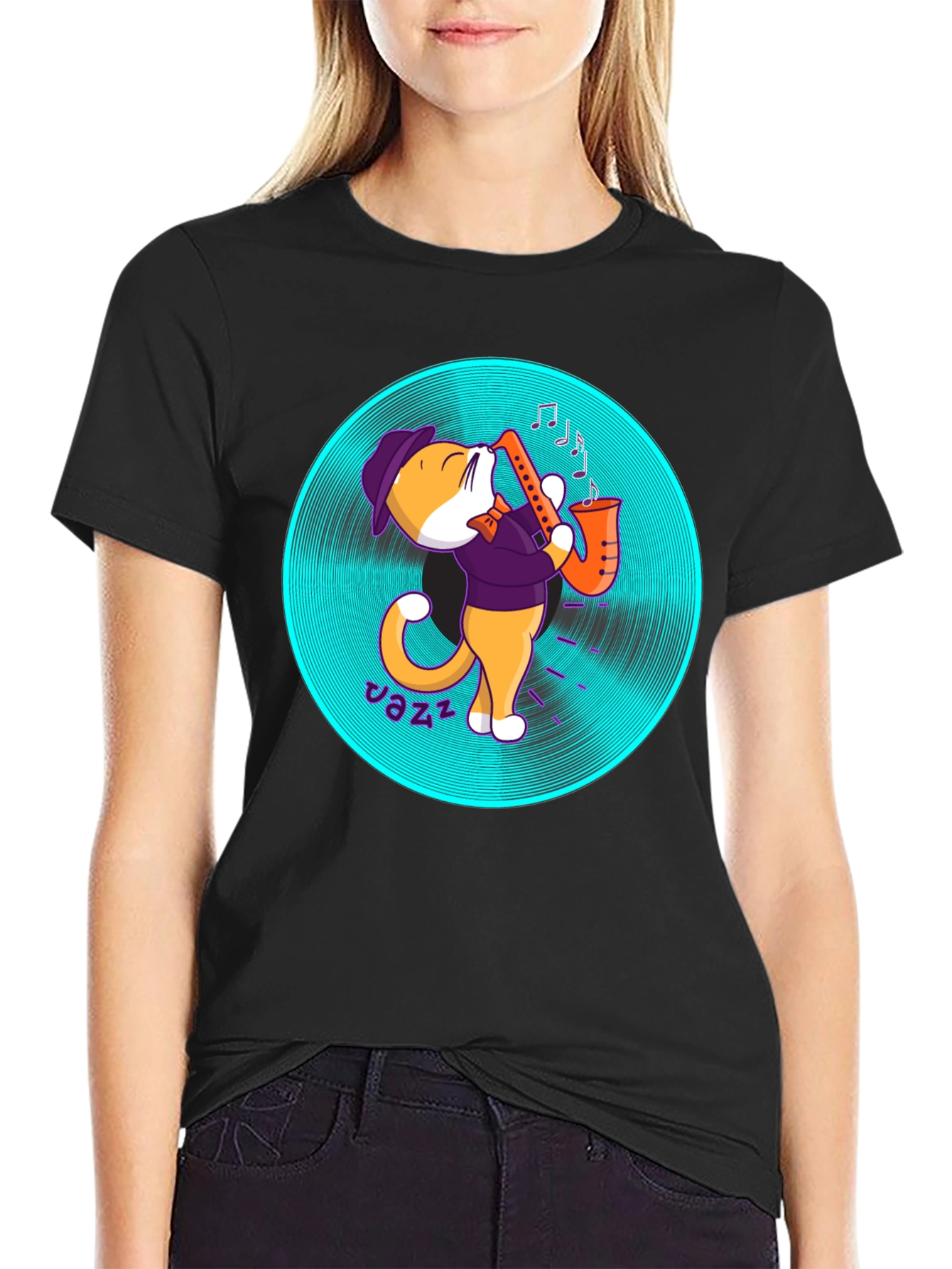 Jazz Cat T-Shirt - Cool Musician Tee