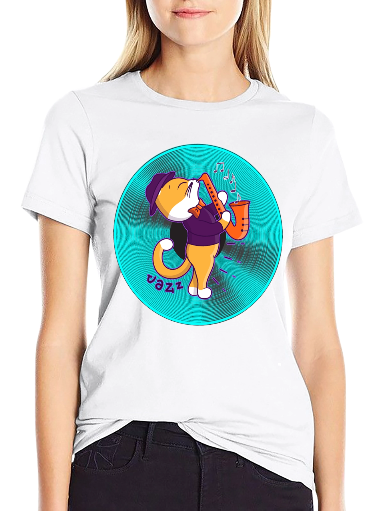 Jazz Cat T-Shirt - Cool Musician Tee