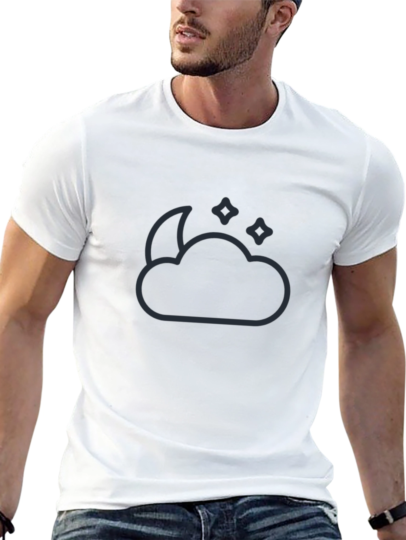 Night Sky T-Shirt - Moon and Stars Design