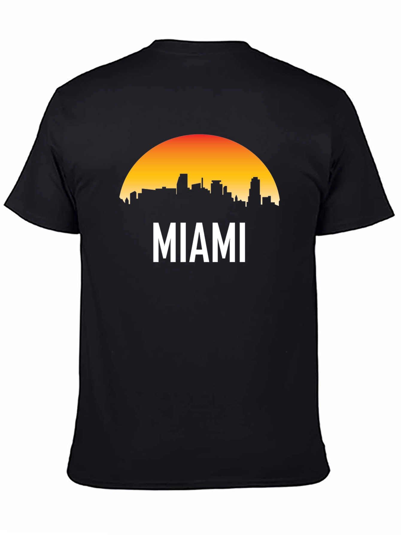 Miami Skyline Graphic Black T-Shirt