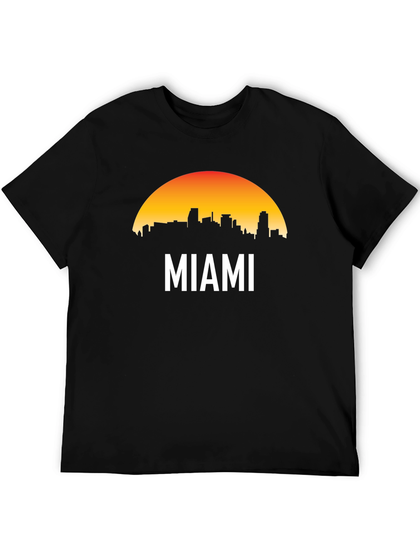 Miami Skyline Graphic Black T-Shirt