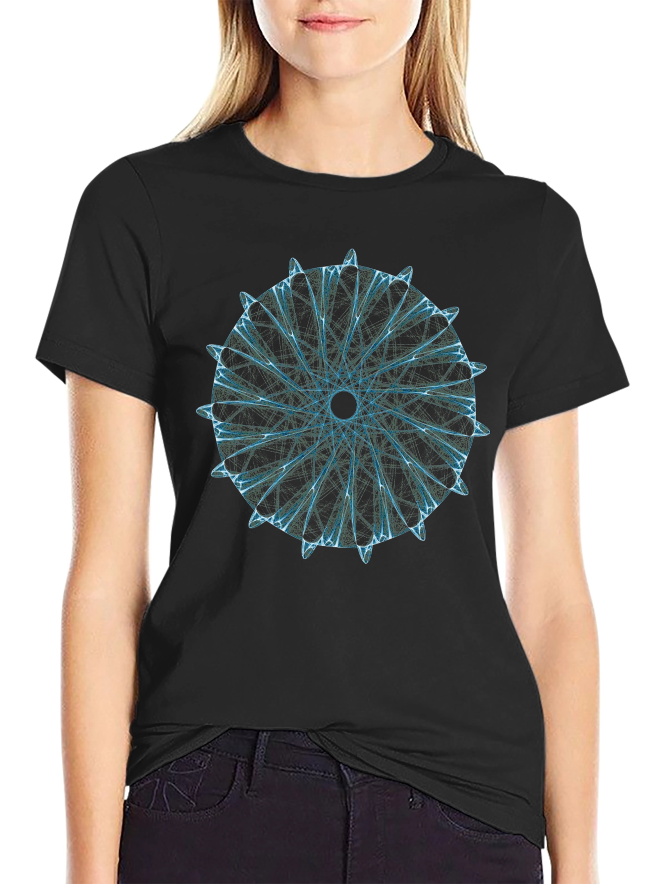 Abstract Geometric Black T-Shirt