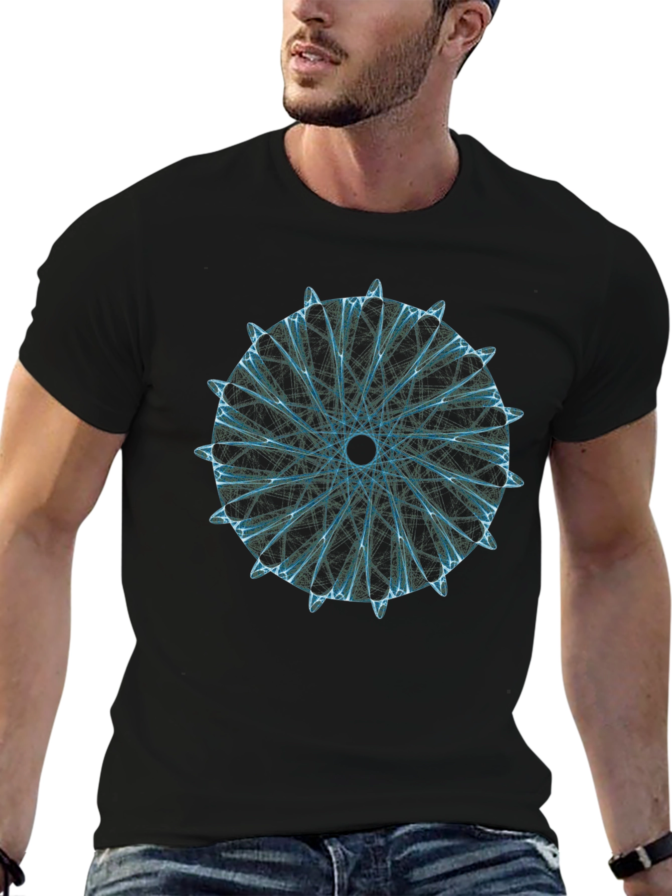 Abstract Geometric Black T-Shirt