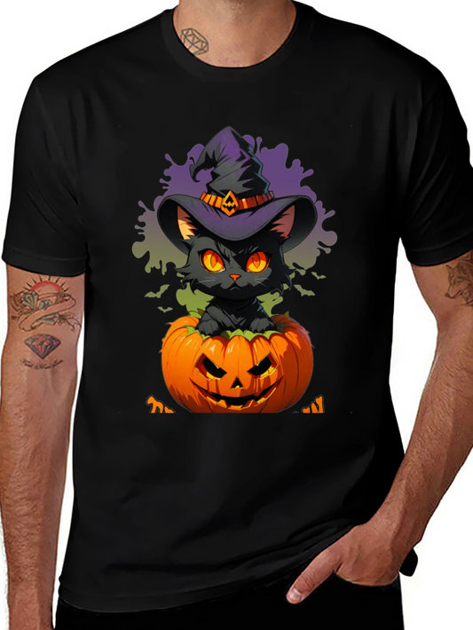 Halloween Cat in Pumpkin T-Shirt