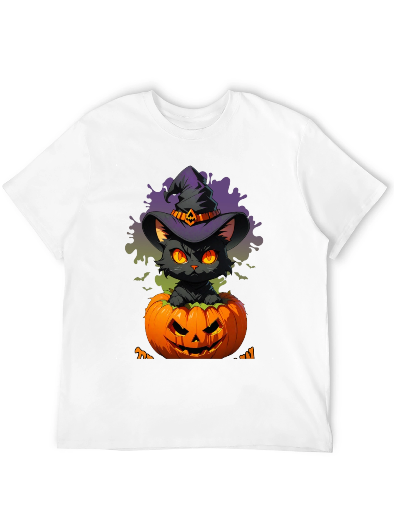 Halloween Cat in Pumpkin T-Shirt