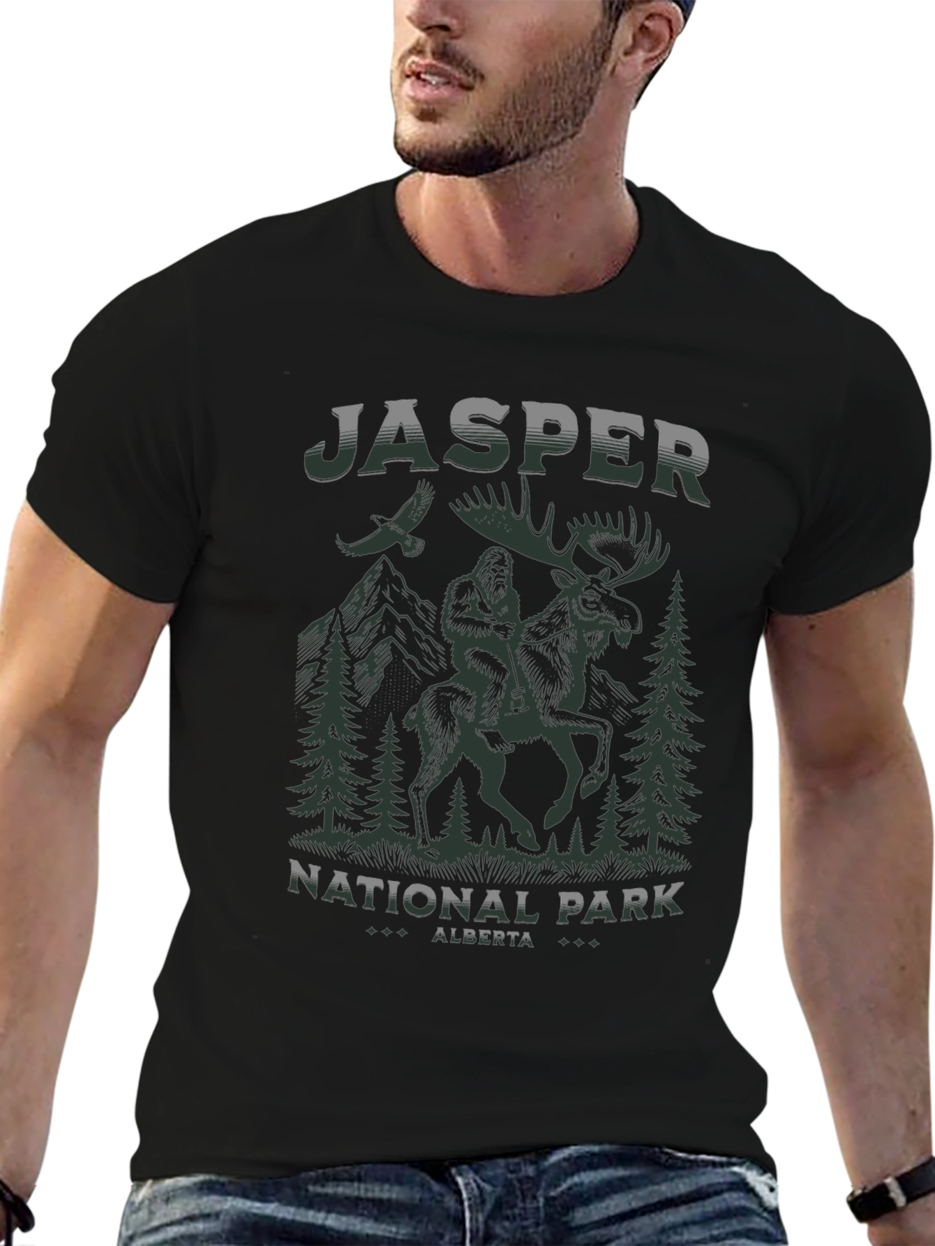 Jasper National Park Bigfoot Moose T-Shirt