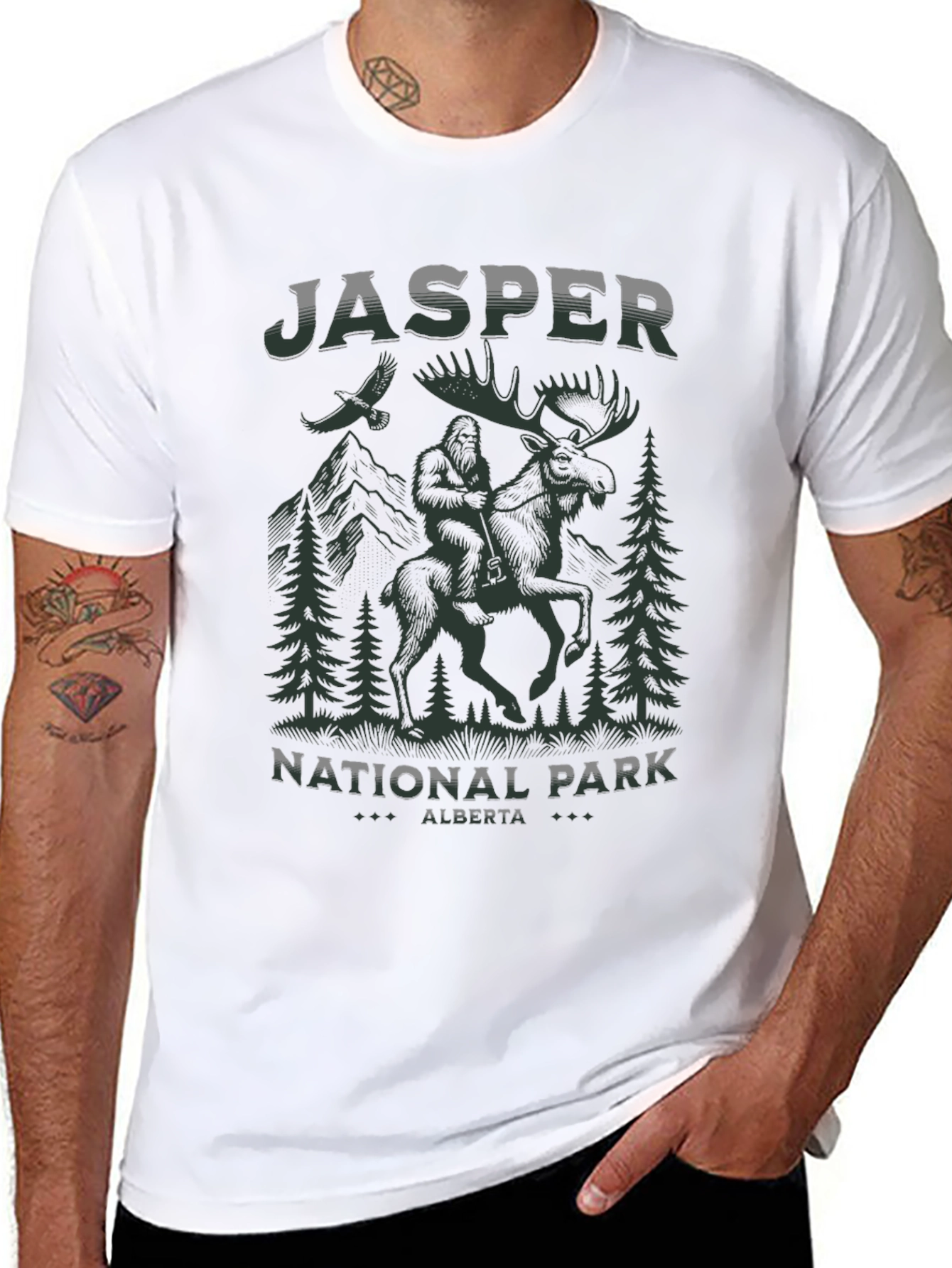 Jasper National Park Bigfoot Moose T-Shirt