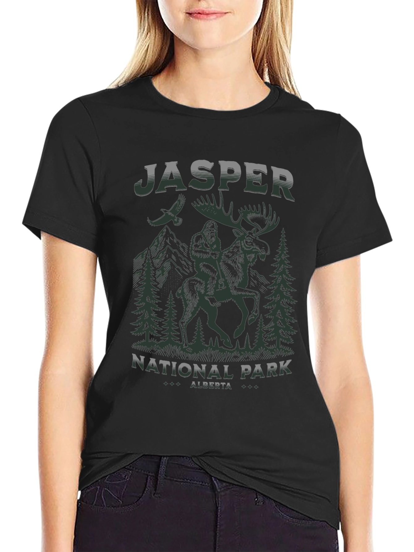 Jasper National Park Bigfoot Moose T-Shirt