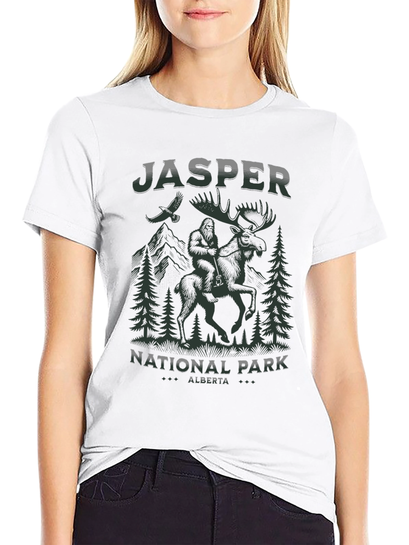 Jasper National Park Bigfoot Moose T-Shirt