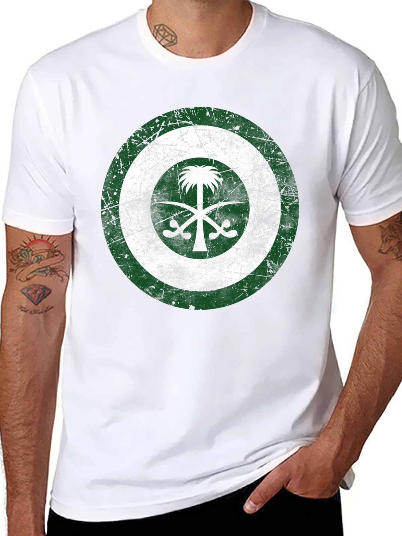 Saudi Arabia Flag Distressed T-Shirt