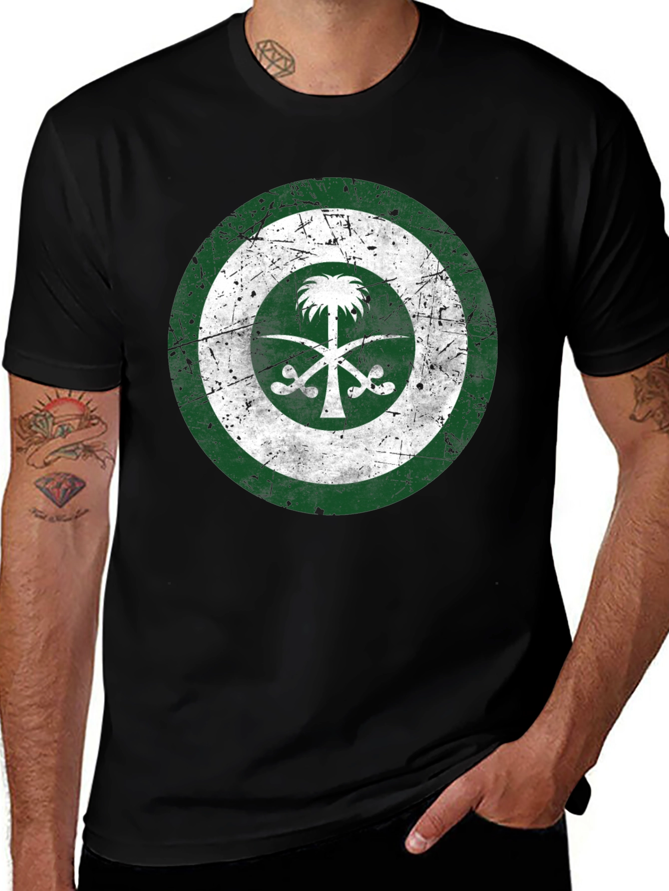 Saudi Arabia Flag Distressed T-Shirt