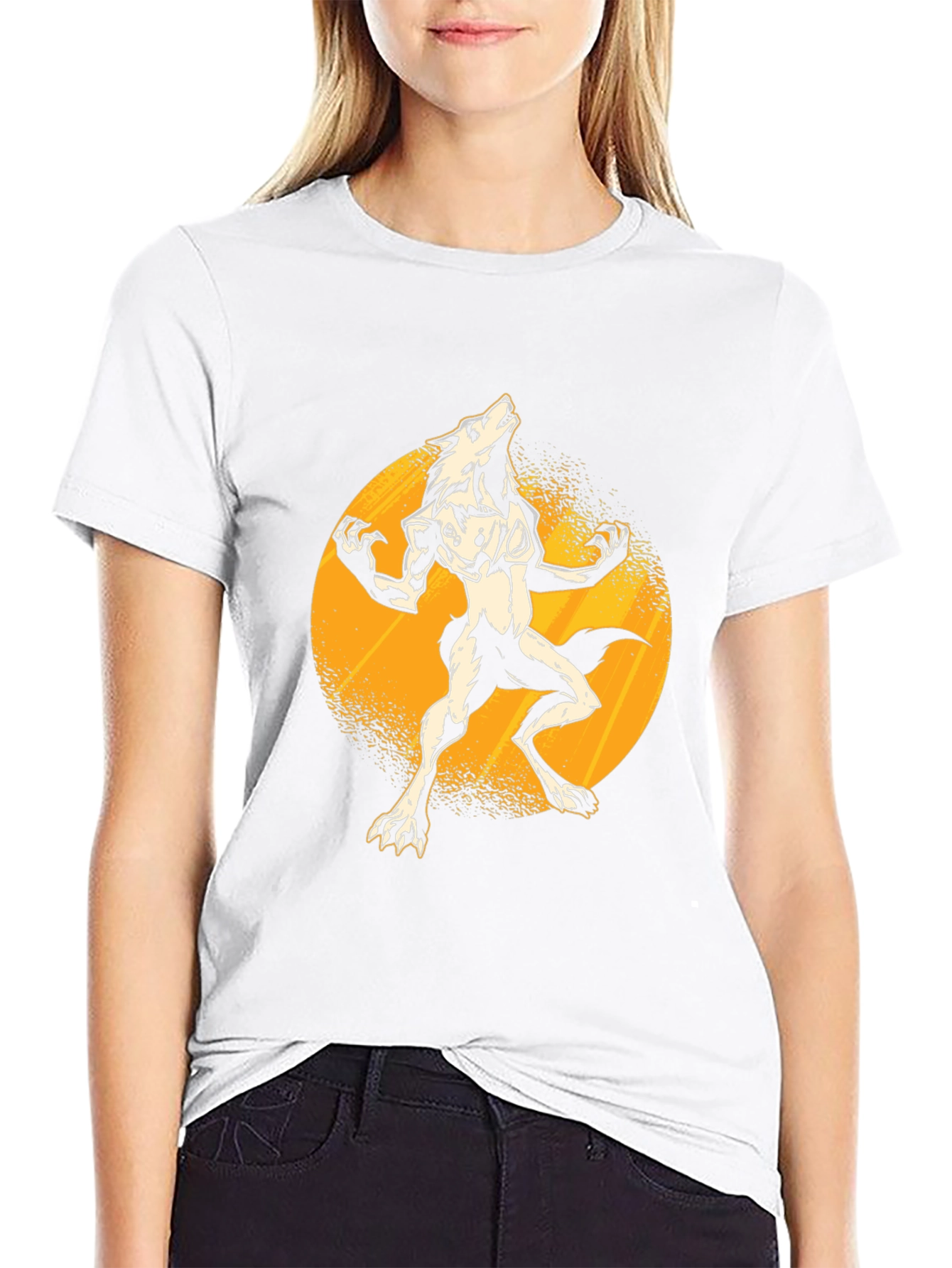 Werewolf Moon Graphic Tee - Black Cotton T-Shirt