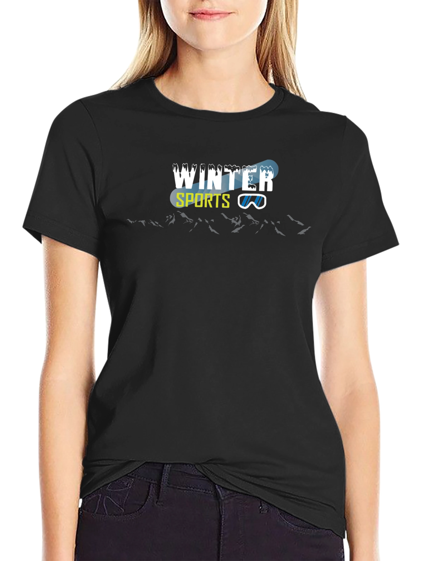 Winter Sports Graphic Tee - Black