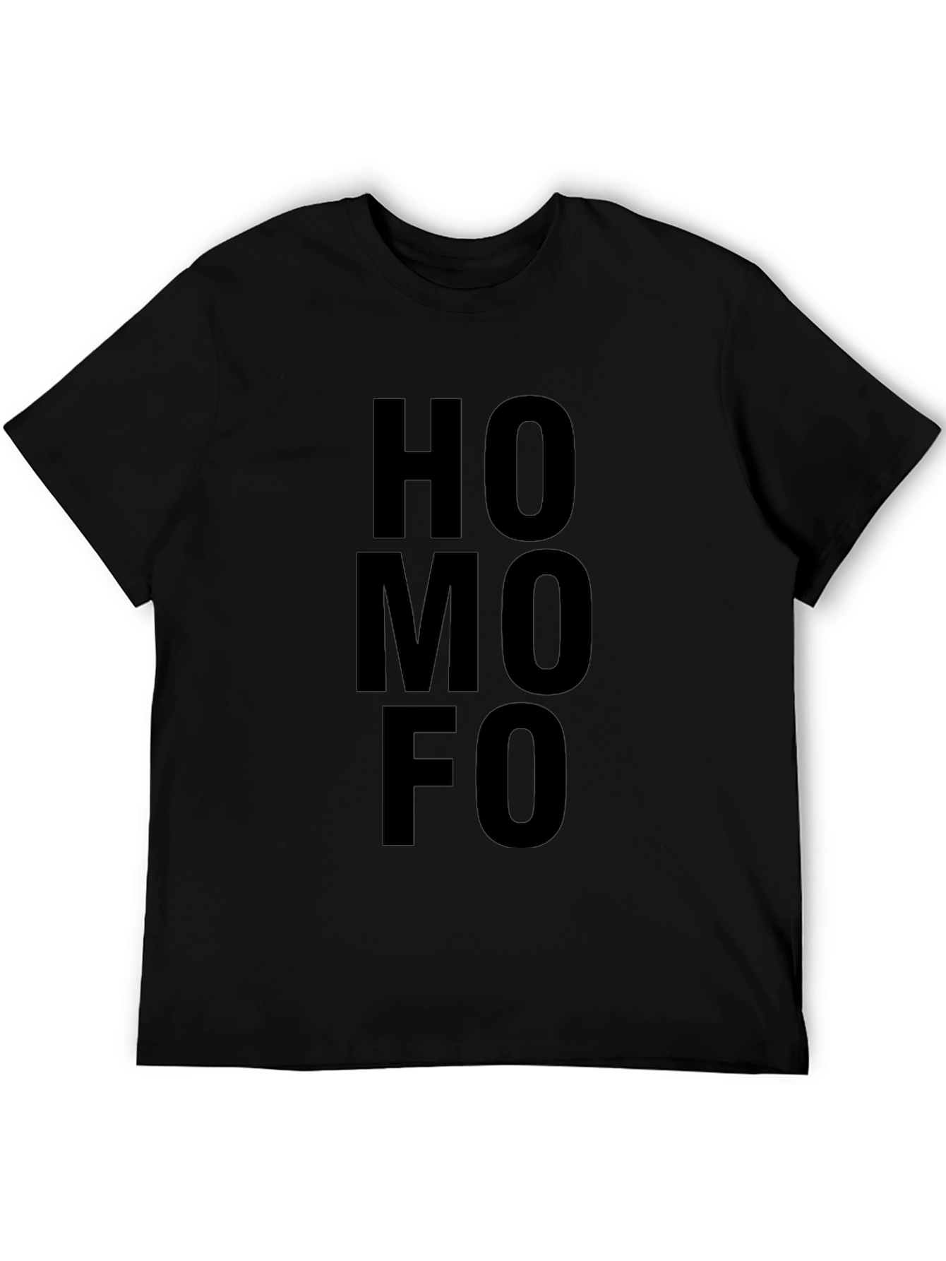 Humorous HOMO FO Graphic Black T-Shirt