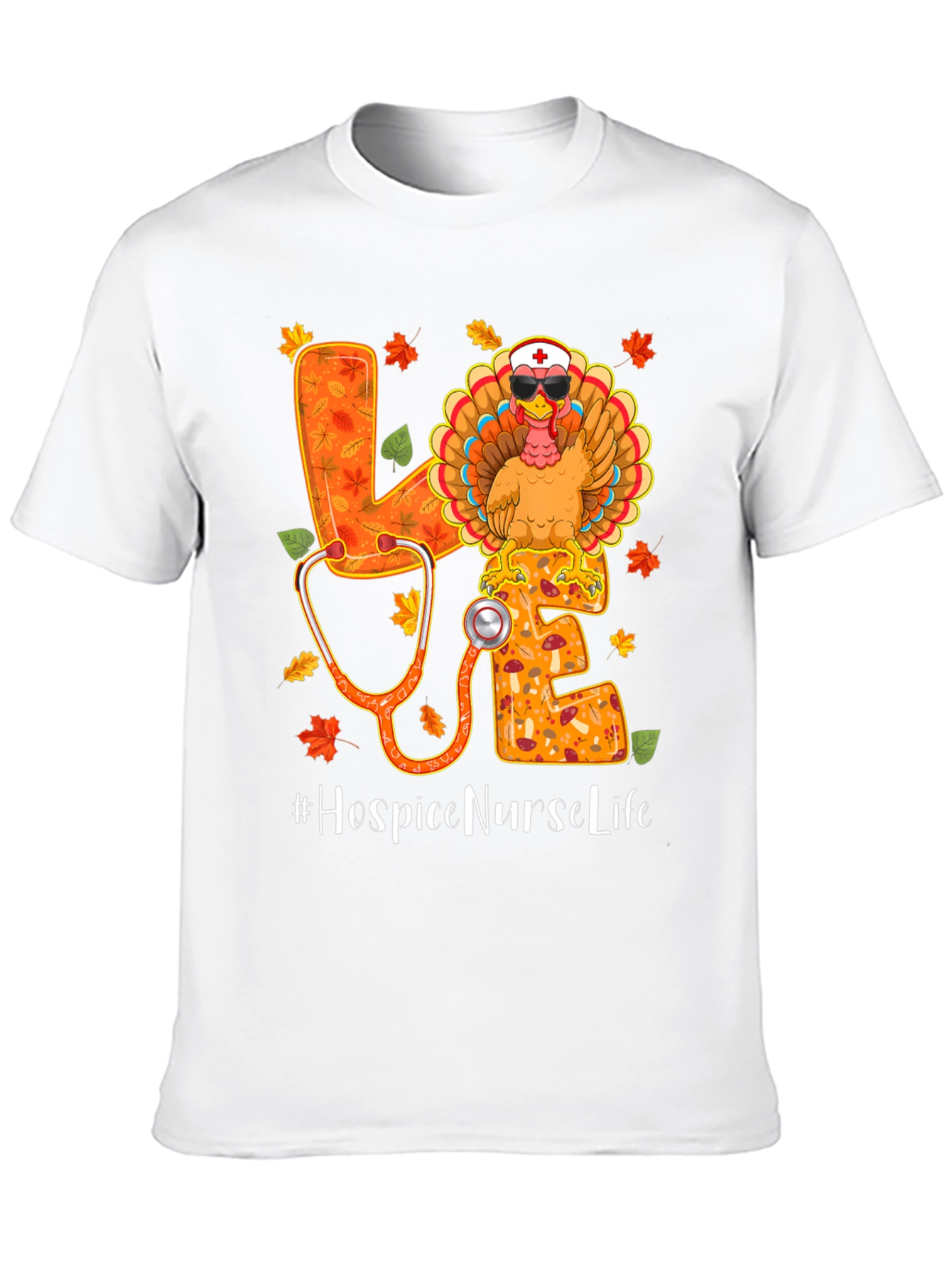 Hospice Nurse Life Thanksgiving Turkey T-Shirt
