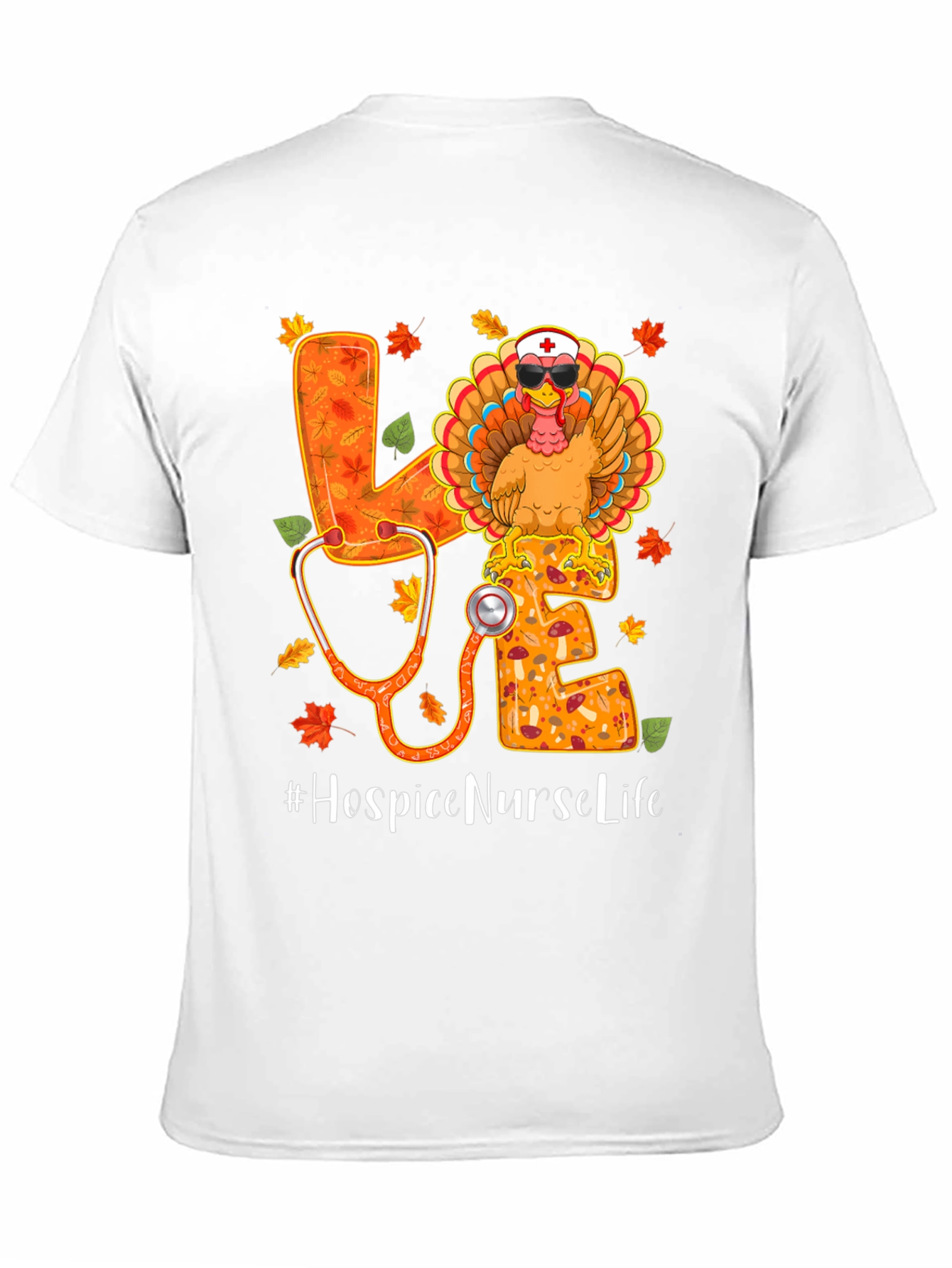 Hospice Nurse Life Thanksgiving Turkey T-Shirt