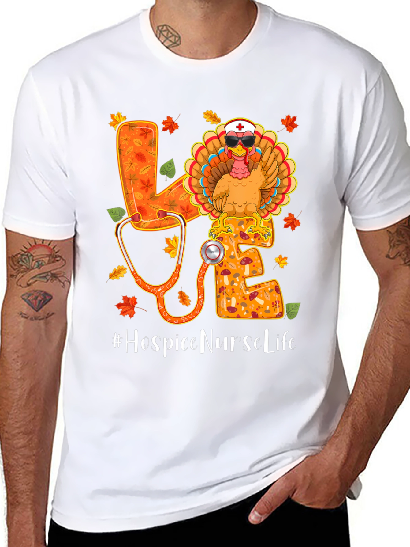 Hospice Nurse Life Thanksgiving Turkey T-Shirt