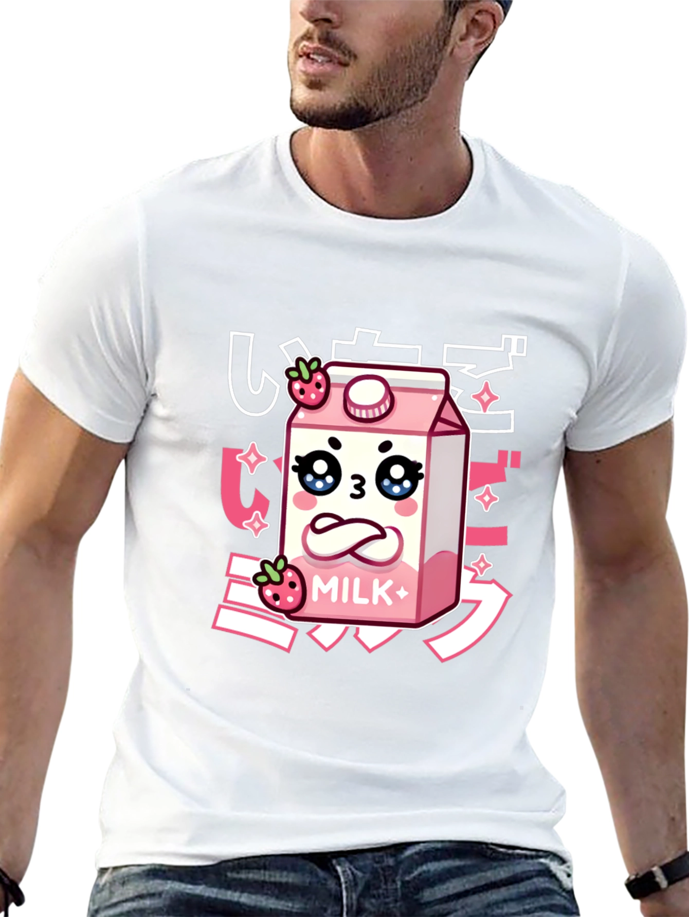 Kawaii Strawberry Milk T-Shirt - Anime Graphic Tee