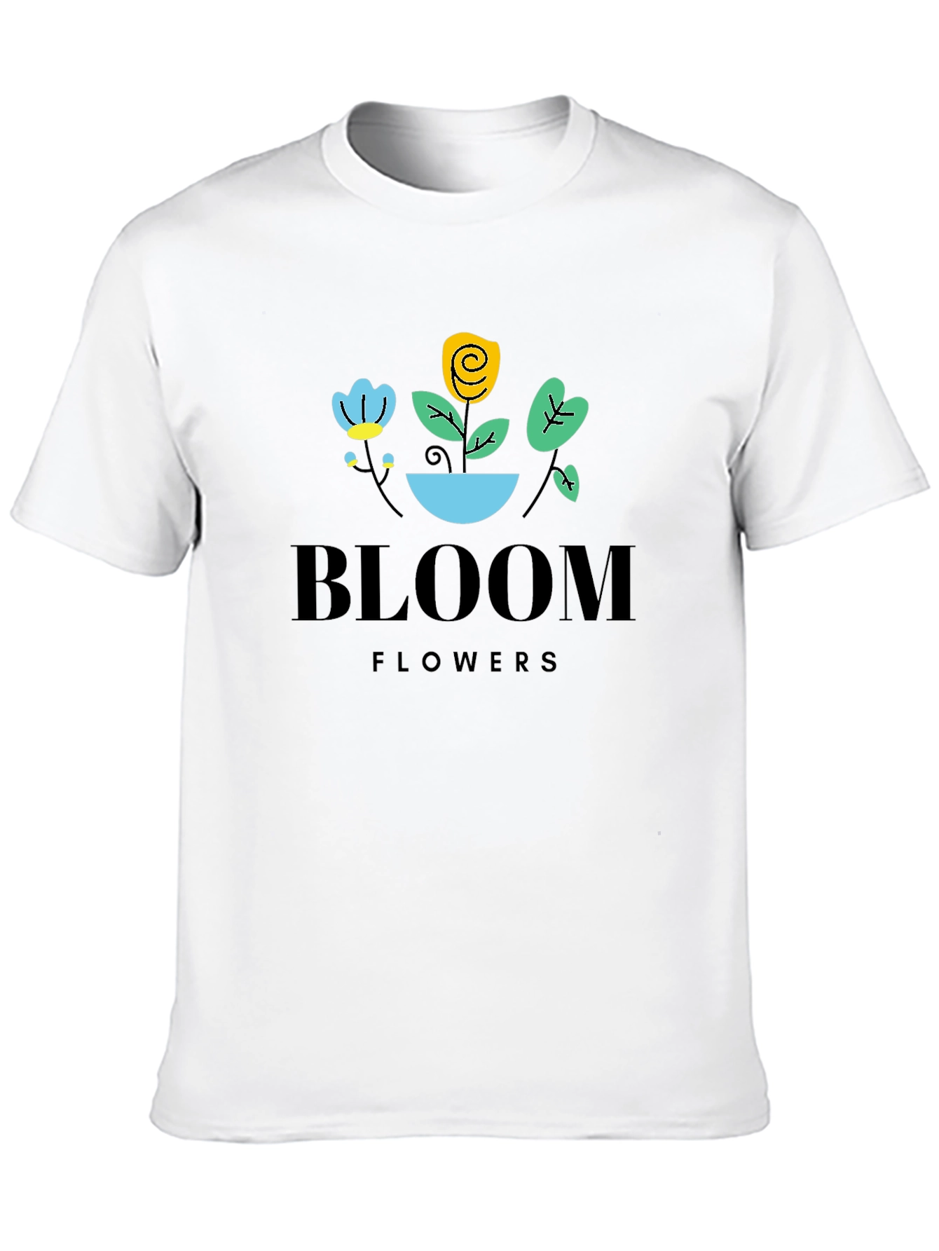 Bloom Flowers Graphic Tee - Unisex Black T-Shirt
