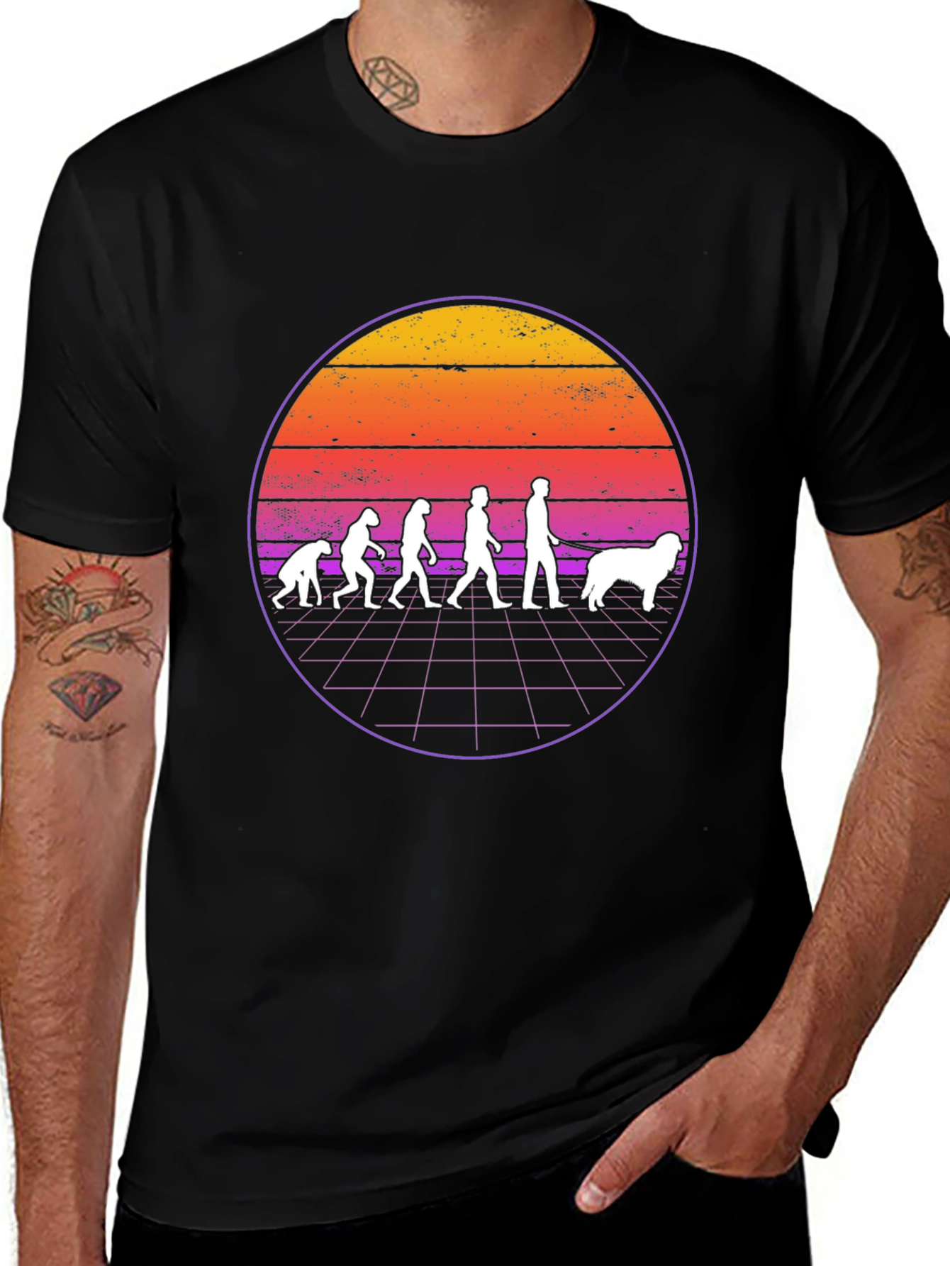 Evolution of Man and Dog T-Shirt