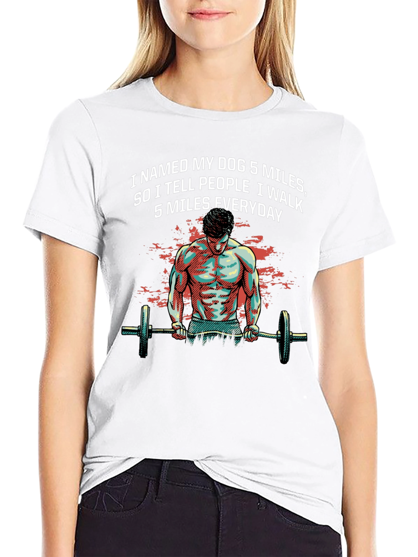 Dog Miles T-Shirt: Gym Humor Tee